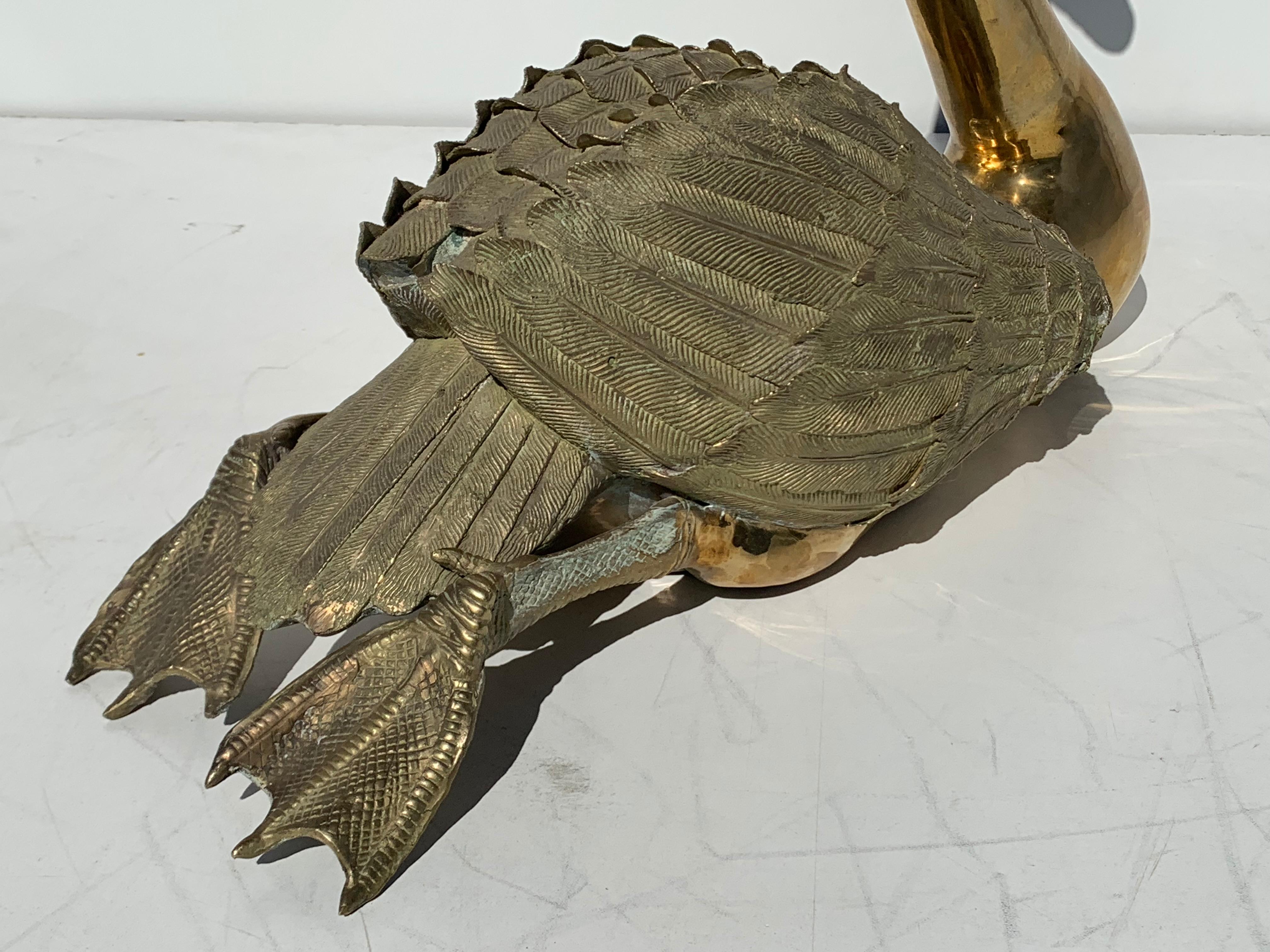 Life-Size Brass Swan Sculpture 1