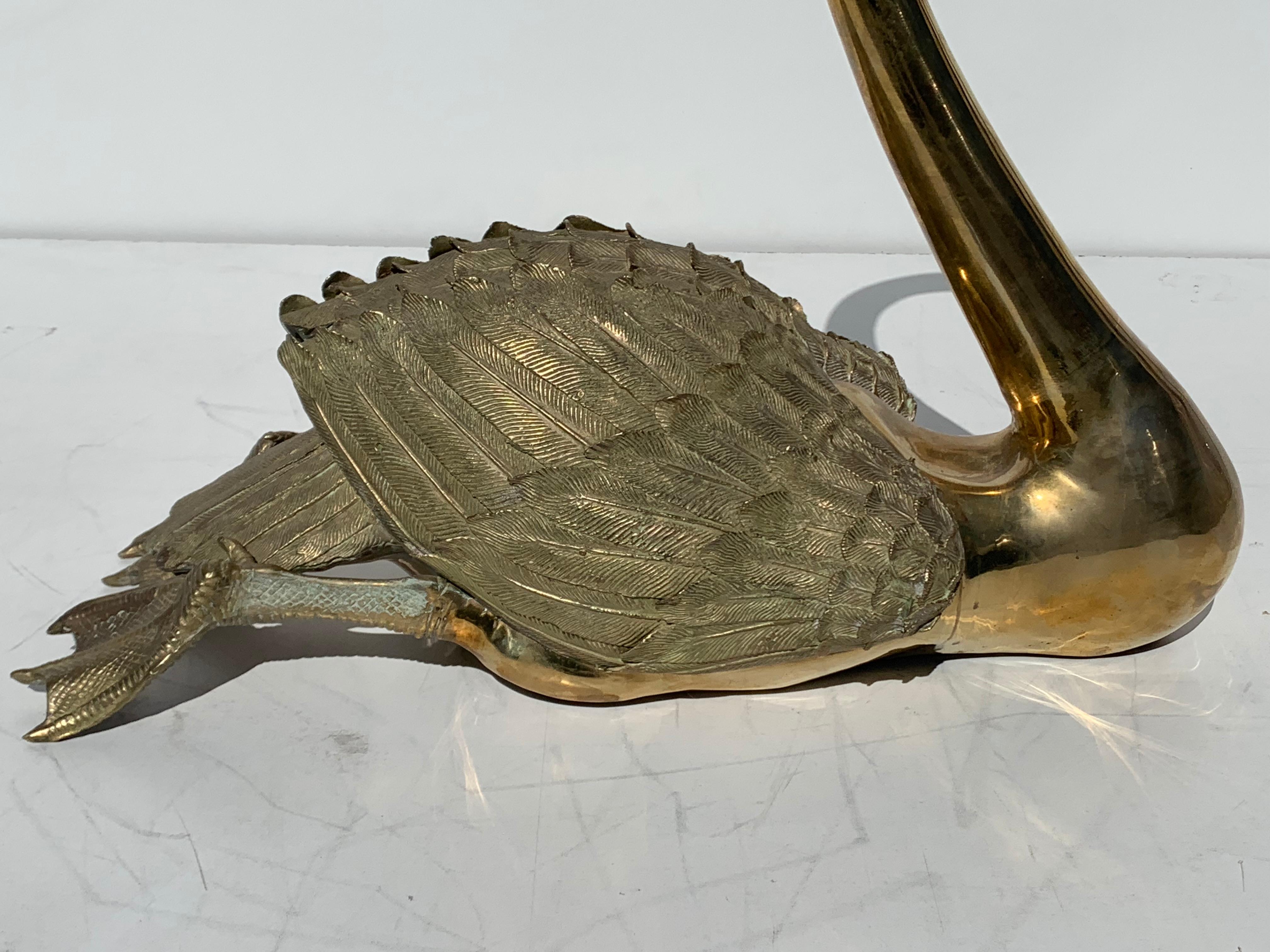 Life-Size Brass Swan Sculpture 2