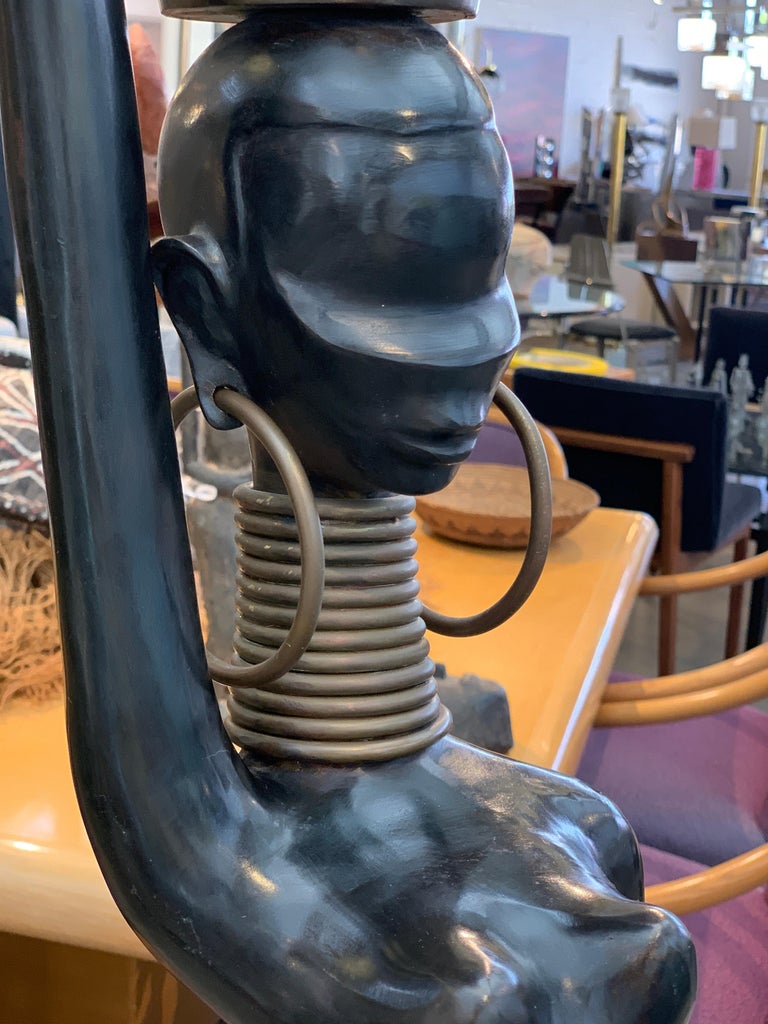Unknown Life Size Bronze African Woman in the Style of Hagenauer For Sale
