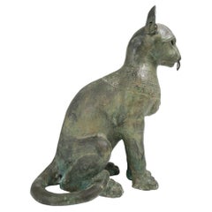 Used Life Size Bronze Bastet Cat Free Shipping