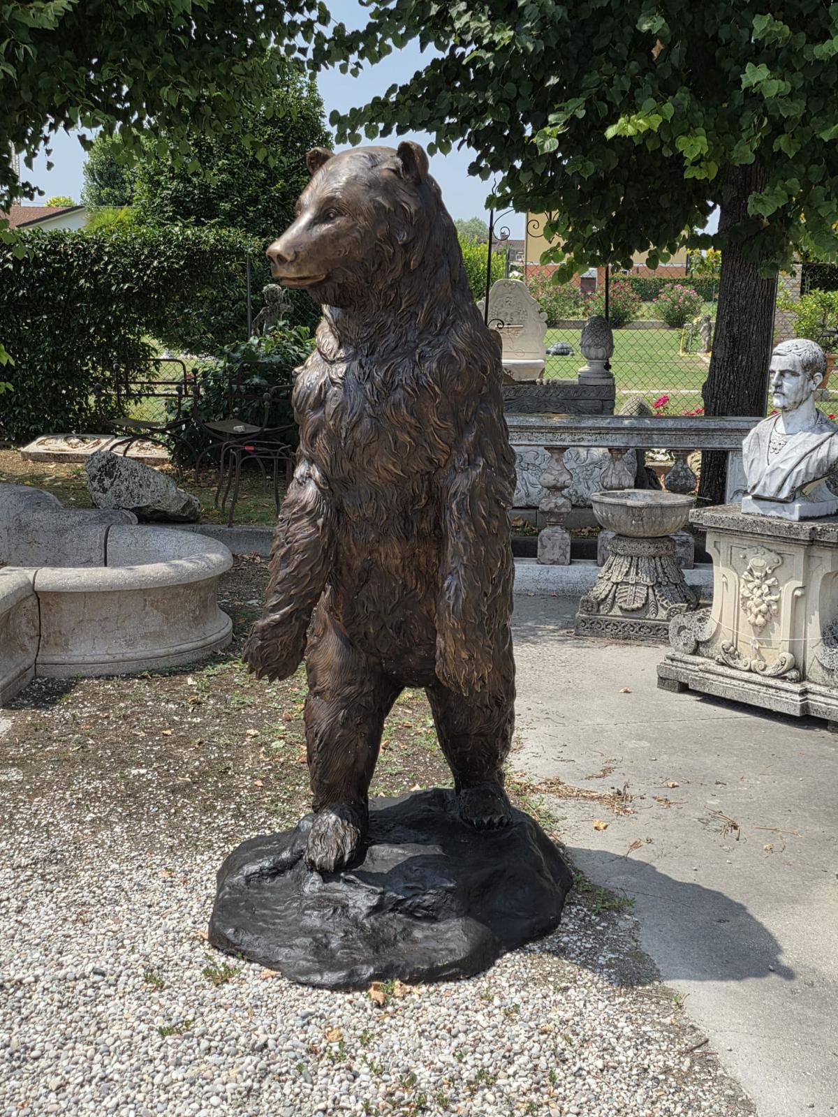 Late 20th Century Life-Size Bronze Bear Sculpture, Italian Foundry, 20th Century For Sale