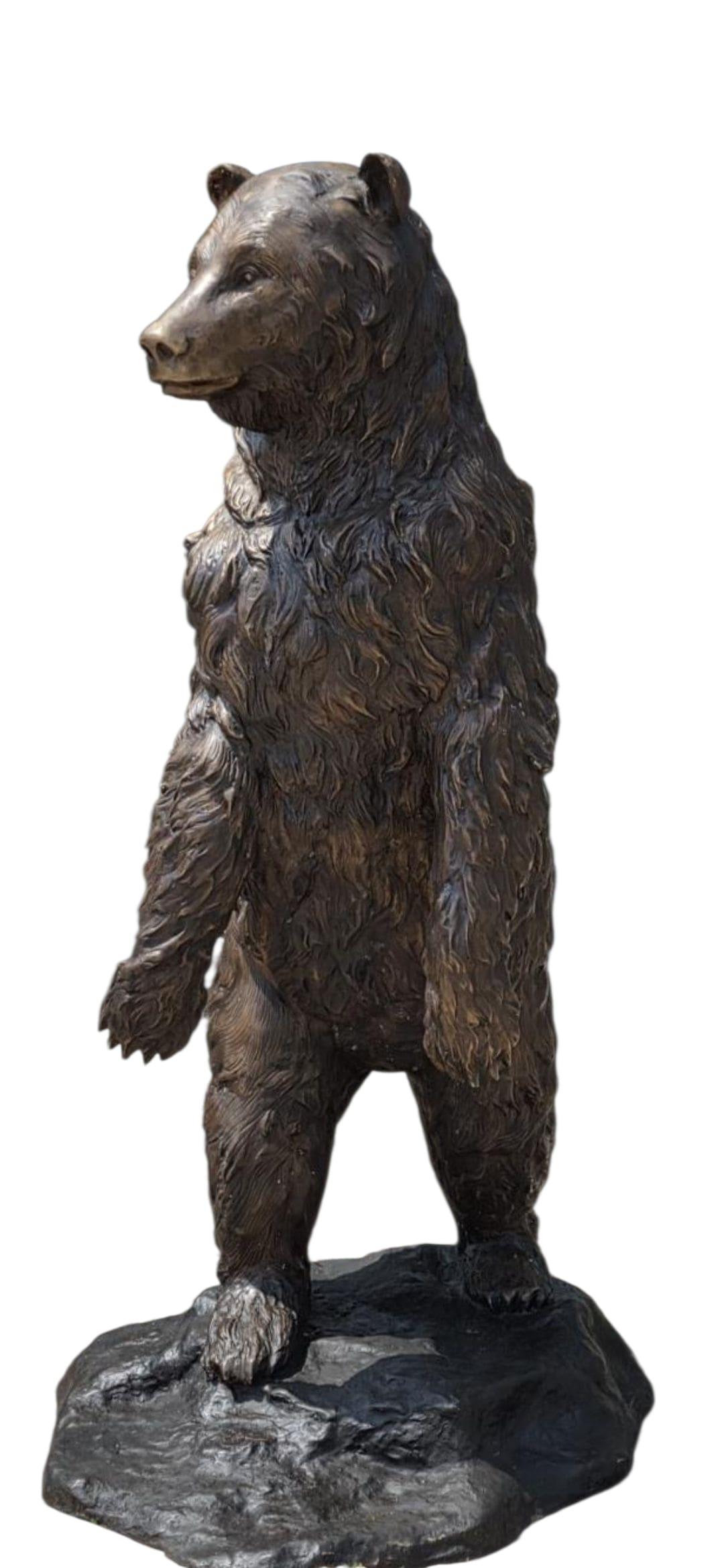 Life-Size Bronze Bear Sculpture, Italian Foundry, 20th Century For Sale 1