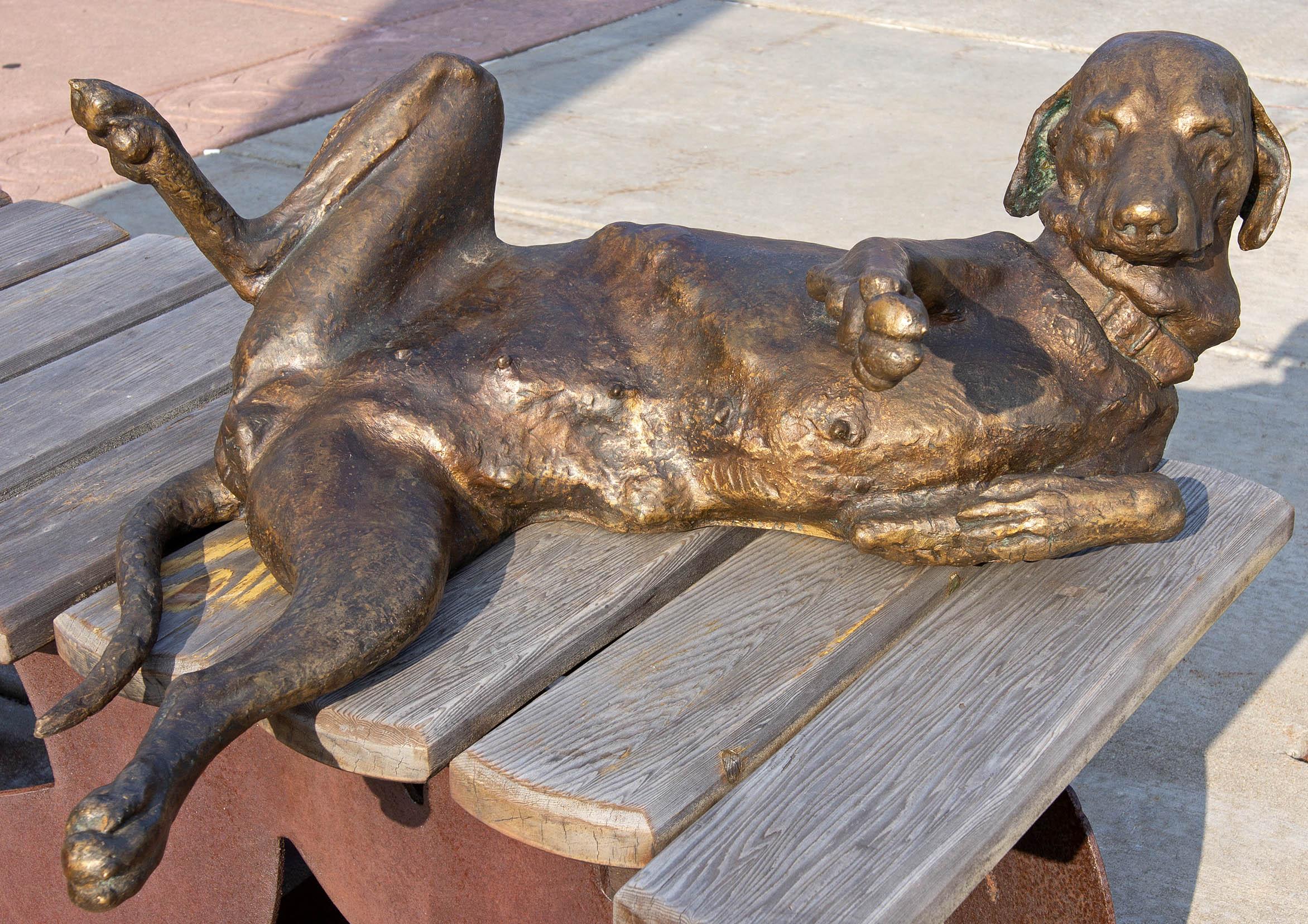 Patinated Life-Size Bronze Sporting Dog