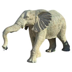 Escultura de elefante de bronce a tamaño natural, fundición italiana, siglo XX