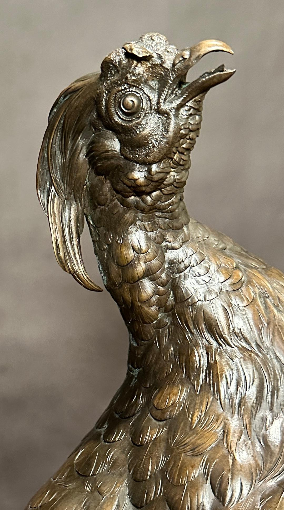 Figura in bronzo a grandezza naturale di un fagiano in piedi di Ferdinand Pautrot In condizioni buone in vendita a Norwood, NJ