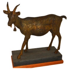 Life size bronze Goat Sculpture by Canadian Sculptor.