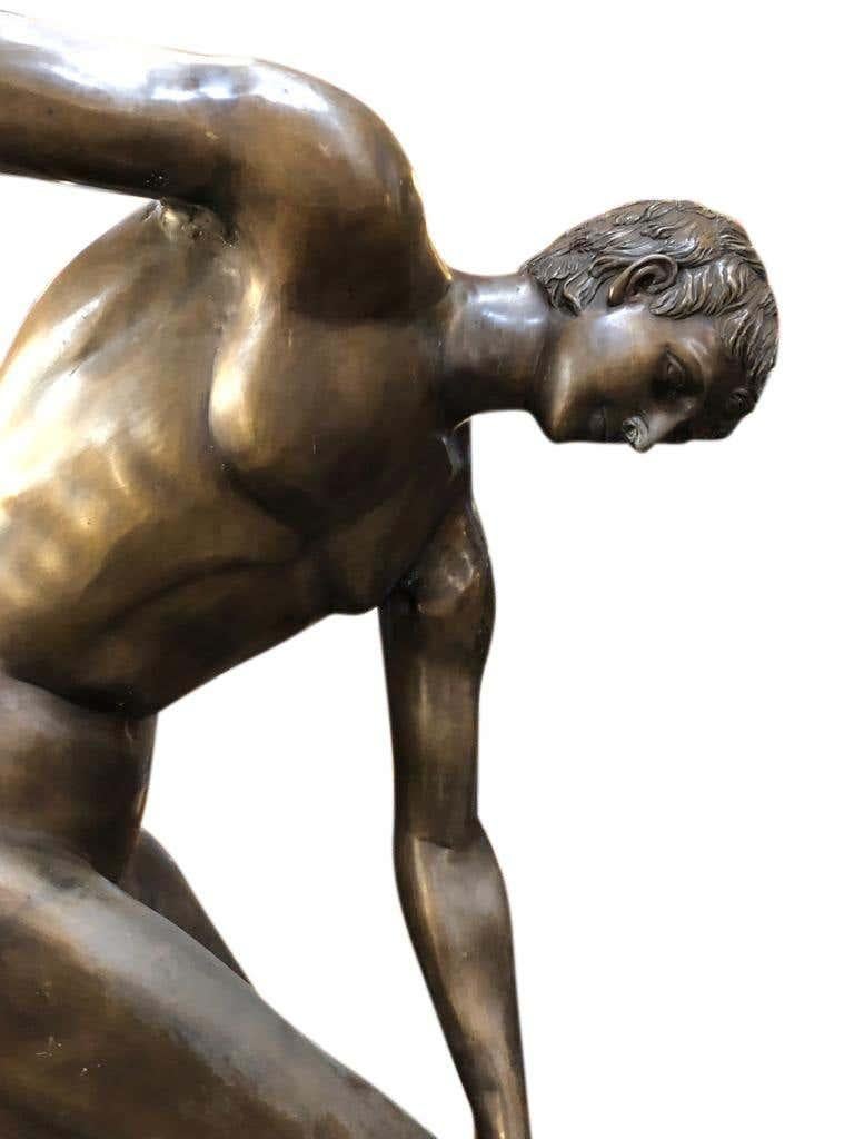 Griechische Olympiastatue in Form einer griechischen Scheibenfigur aus Bronze, 20. Jahrhundert (Klassisch-griechisch) im Angebot