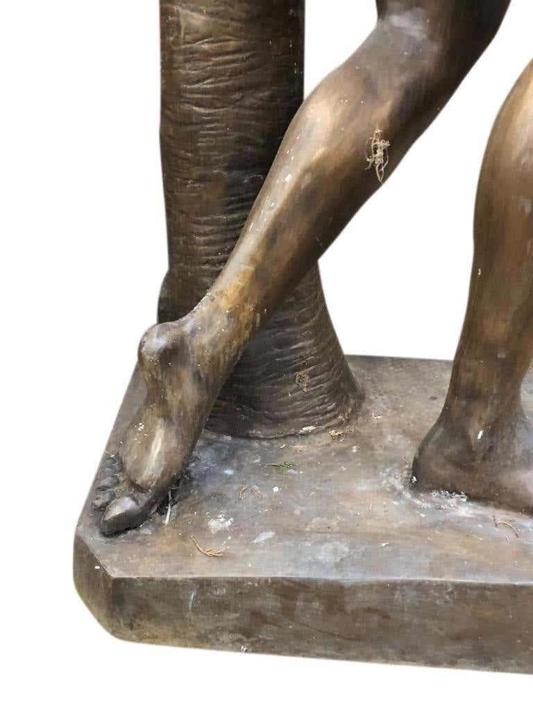 Grec classique Statue olympique grecque à disque grandeur nature en bronze, 20ème siècle en vente