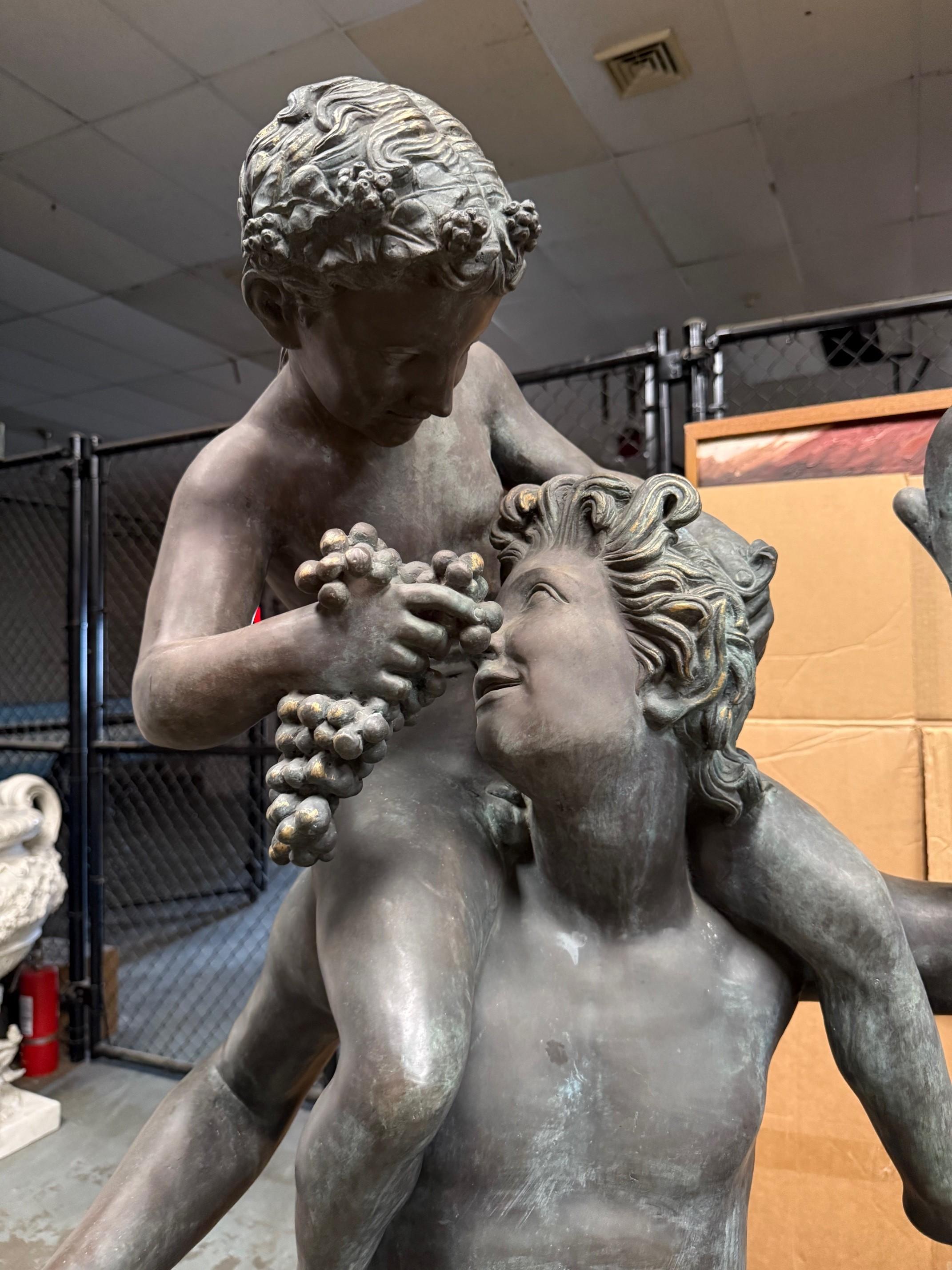 Estatua de Baco desnudo en bronce tamaño natural Dios del Vino y el Jolgorio Vaciado en venta
