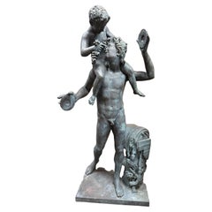 Estatua de Baco desnudo en bronce tamaño natural Dios del Vino y el Jolgorio
