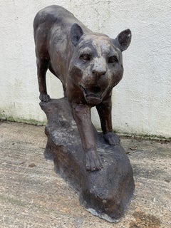 Life-Size Bronze Panther Statue