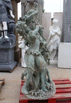 Life-Size Bronze Sculptures of Two Ladies with Cherubs