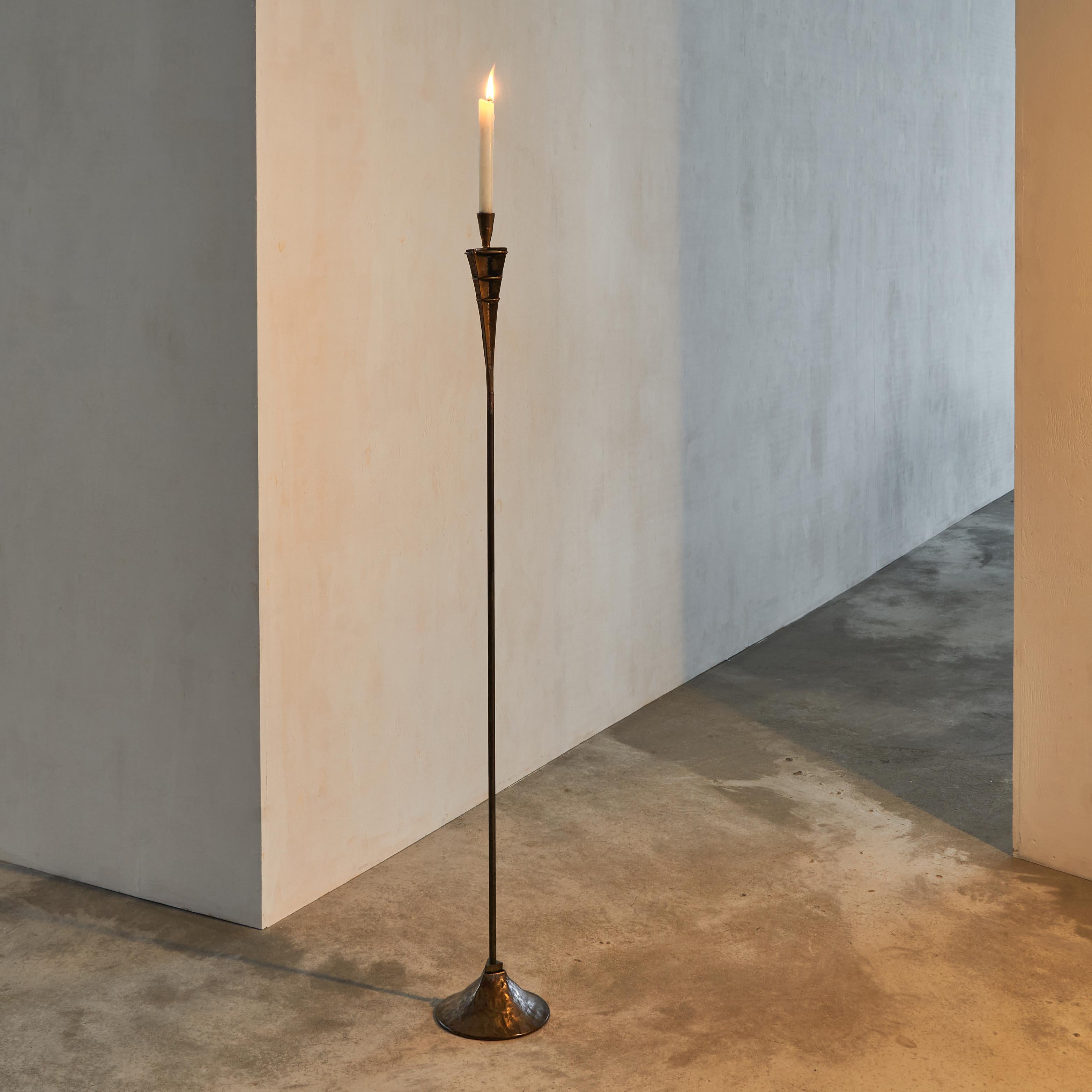 Brutalist Candle Stand of monumental size. 

Unusual brutalist piece with a very graphical shape and great details. Due to the large height this candle stand will be a real statement piece in your interior. The design combines slenderness and