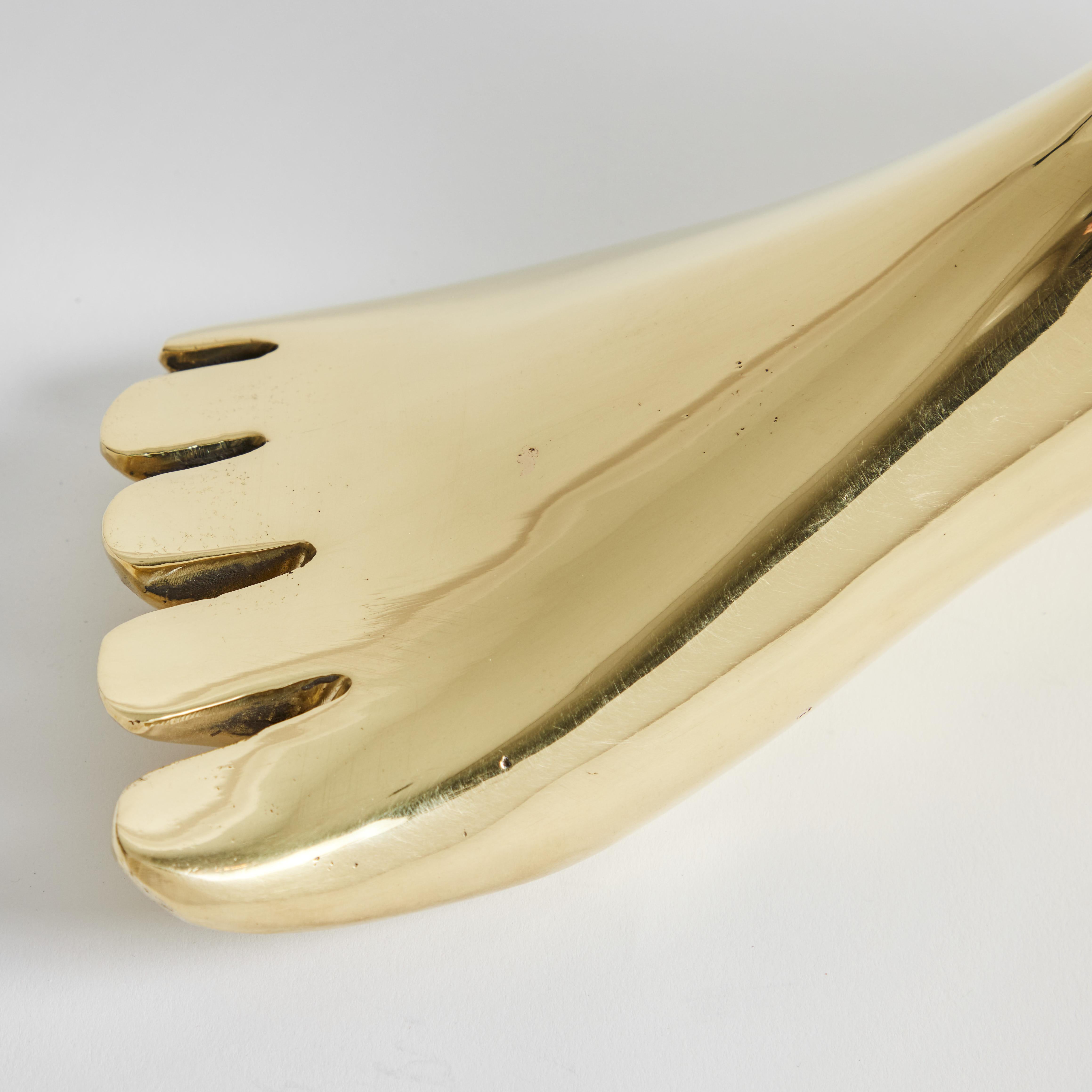 Life Size Carl Auböck Model #4273-3 ‘XL Foot’ Sculpture in Polished Brass For Sale 1