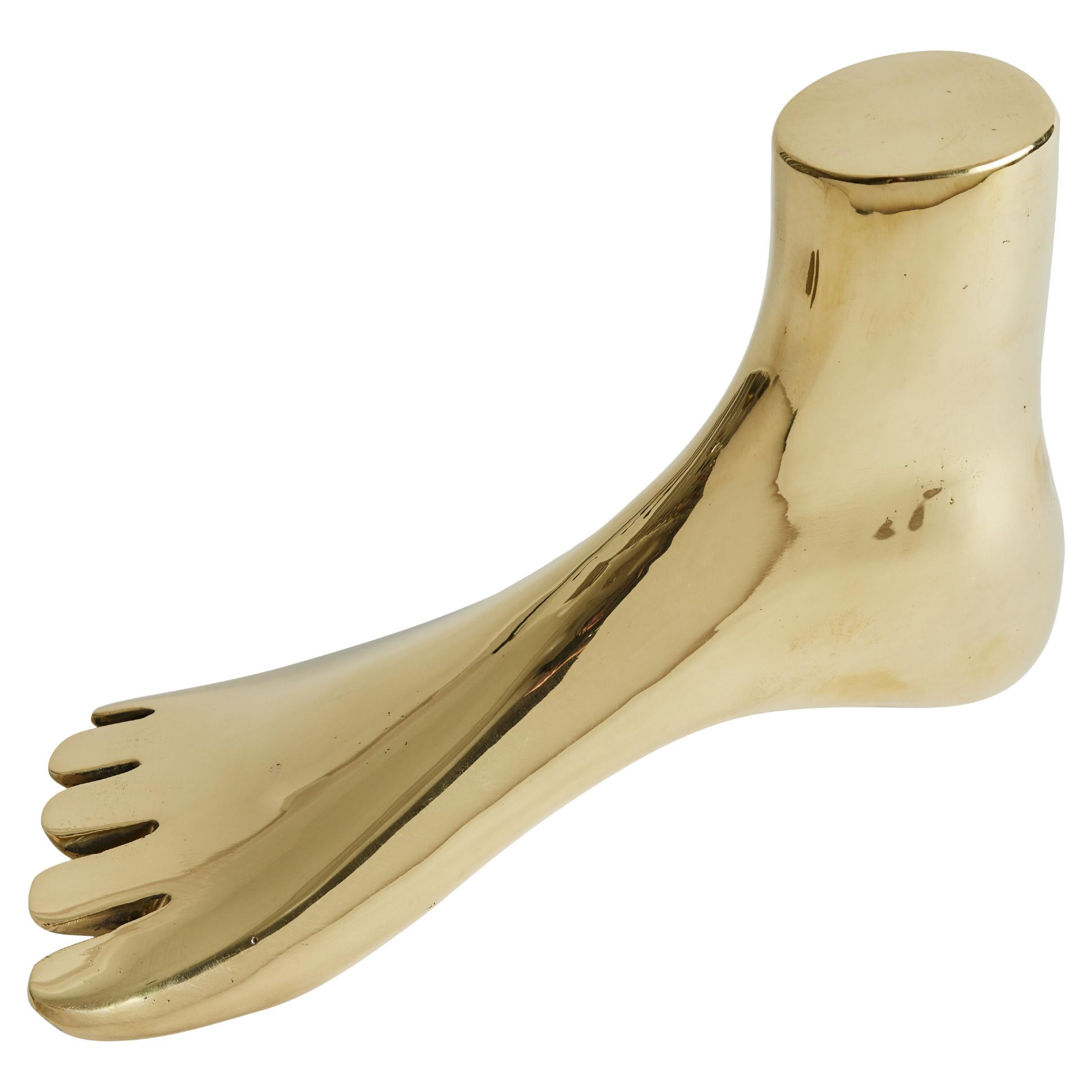 Life Size Carl Auböck Model #4273-3 ‘XL Foot’ Sculpture in Polished Brass For Sale
