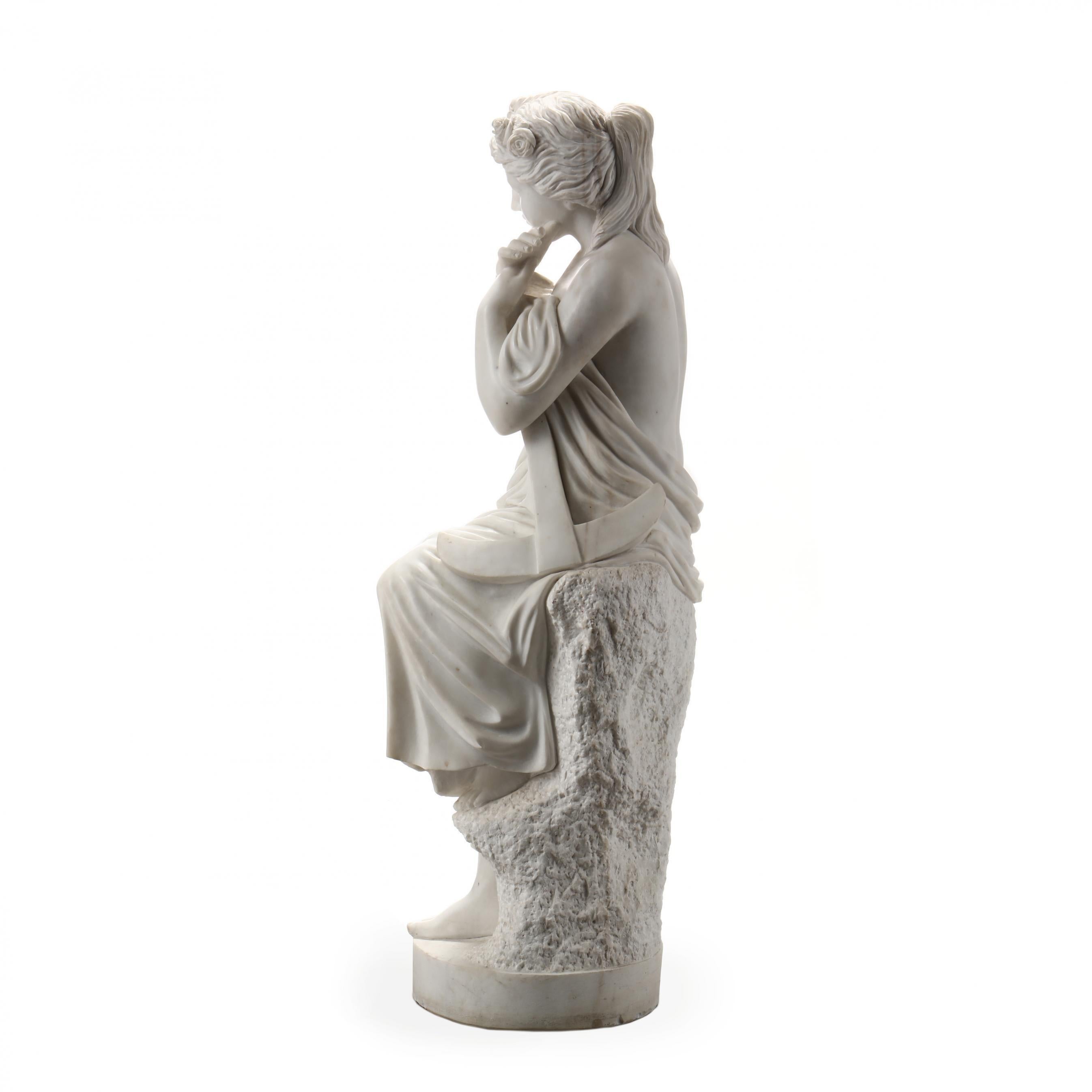 Lebensgroß geschnitzter Marmor Allegorische Skulptur der Hoffnung (Klassisch-römisch) im Angebot