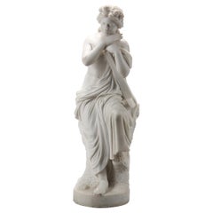 Life-Size Carved Marble Allegorical sculpture of Hope