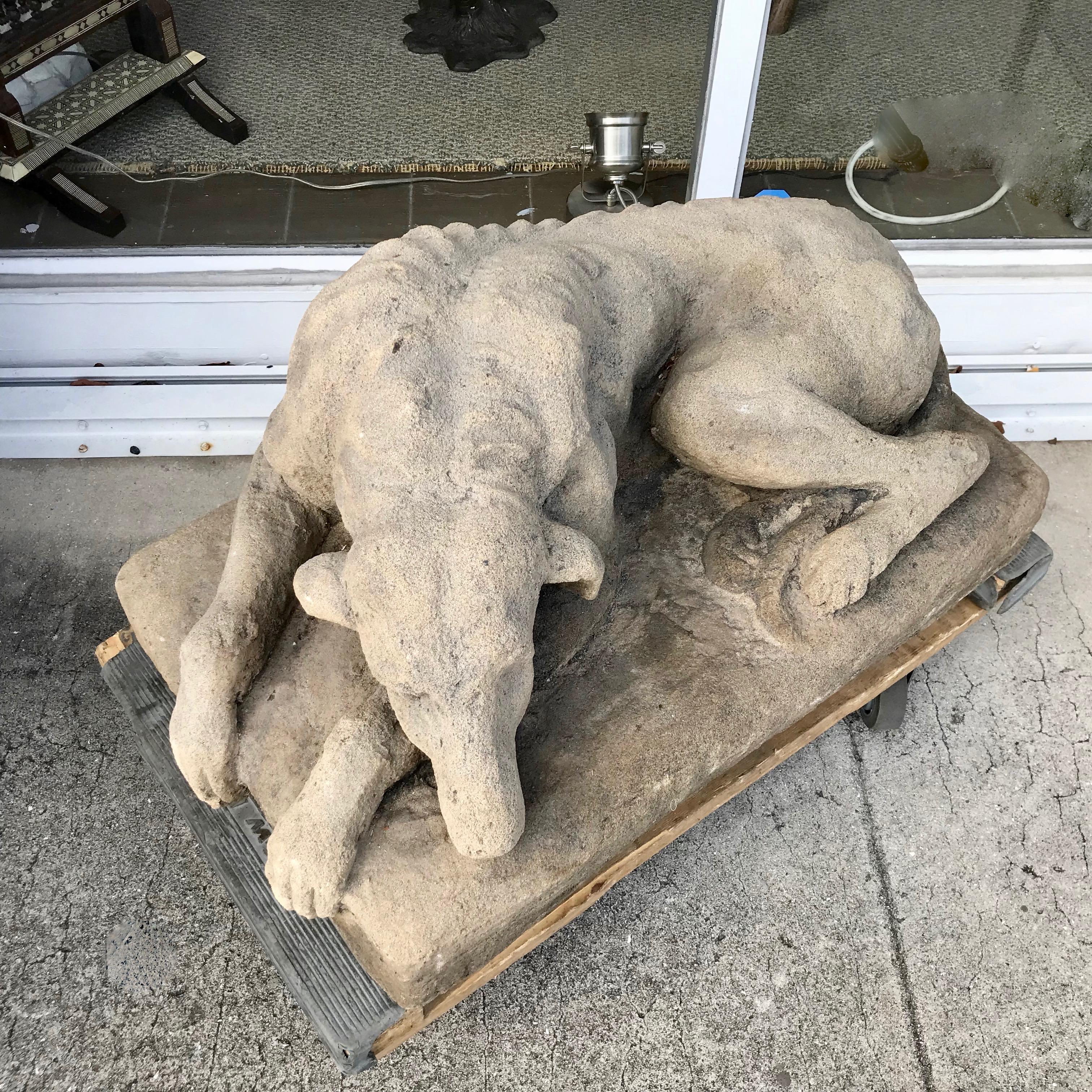 Life Size Cast Stone /Concrete Figure of a Dog 2