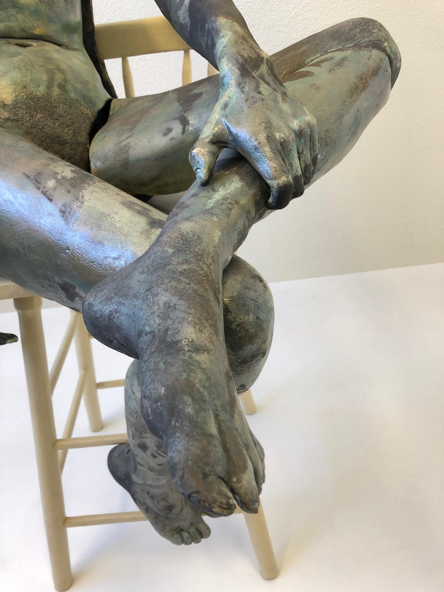 Escultura femenina de cerámica a tamaño natural de Eva Stettner en venta 5