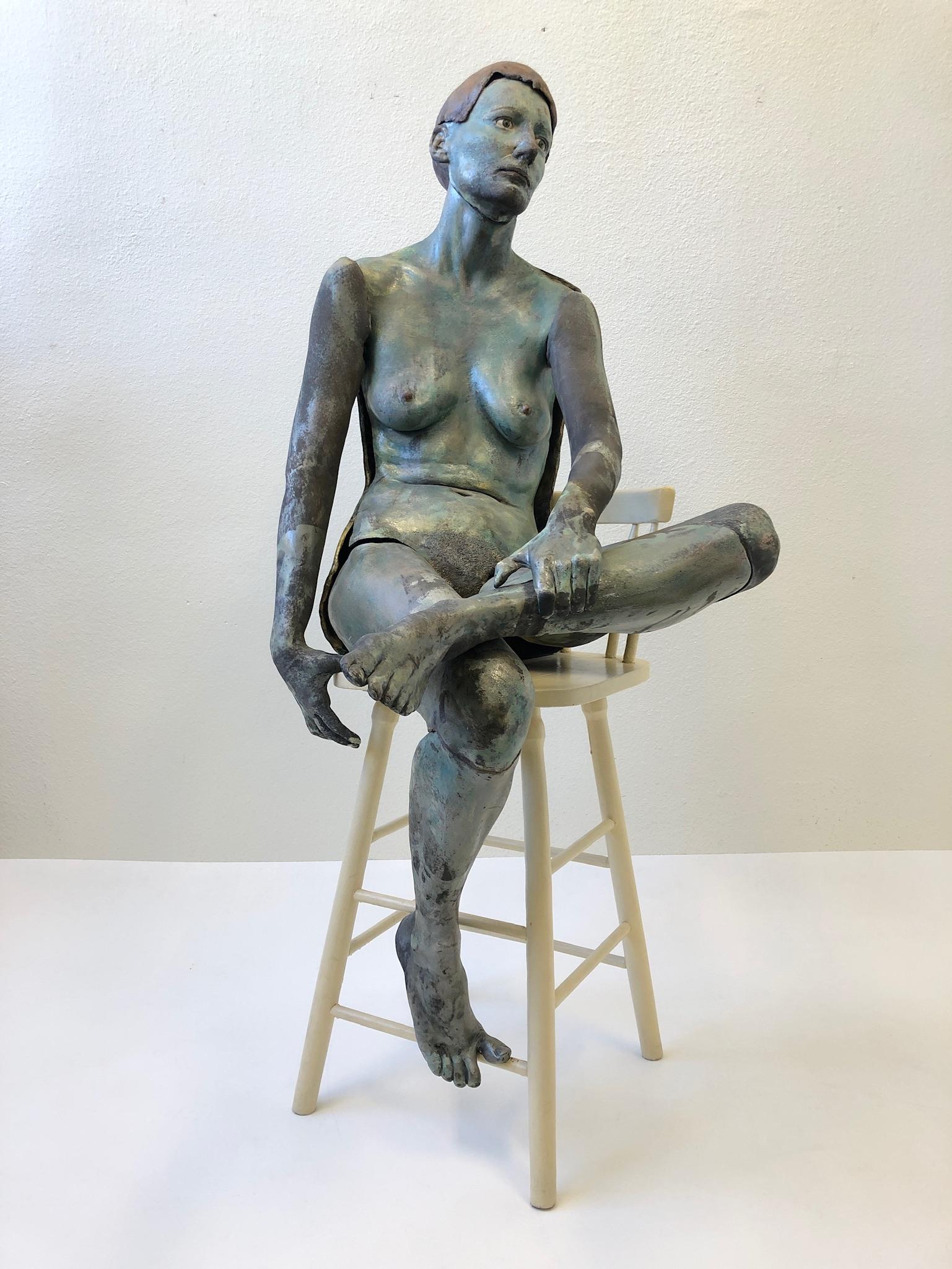 Life-Size Ceramic Female Sculpture by Eva Stettner For Sale 9