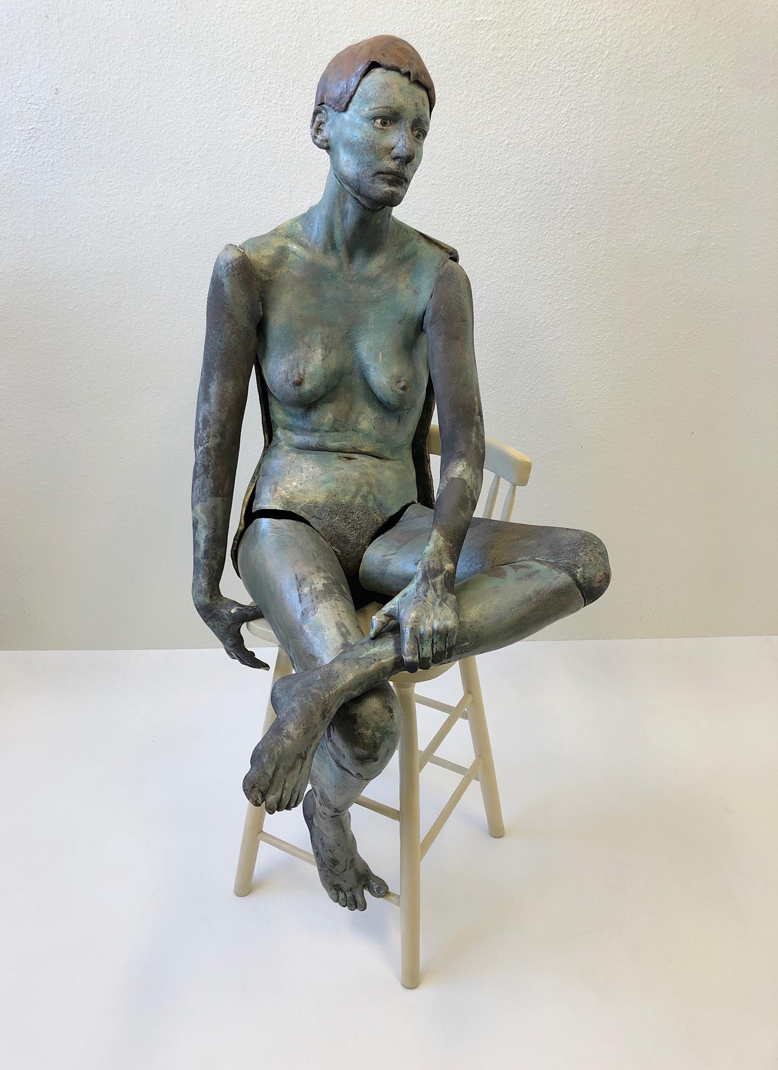 Life-Size Ceramic Female Sculpture by Eva Stettner For Sale 10
