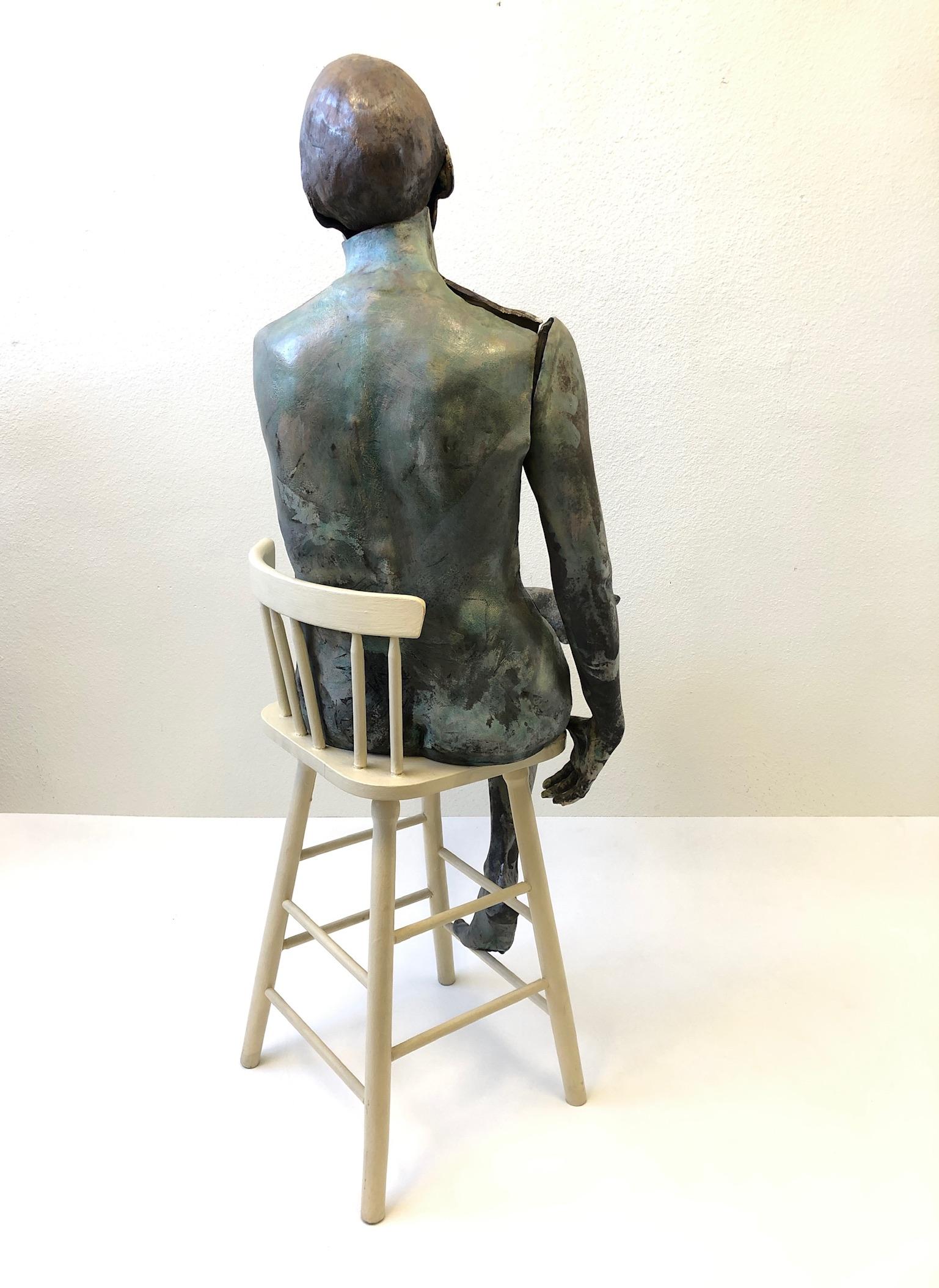 Life-Size Ceramic Female Sculpture by Eva Stettner In Good Condition For Sale In Palm Springs, CA
