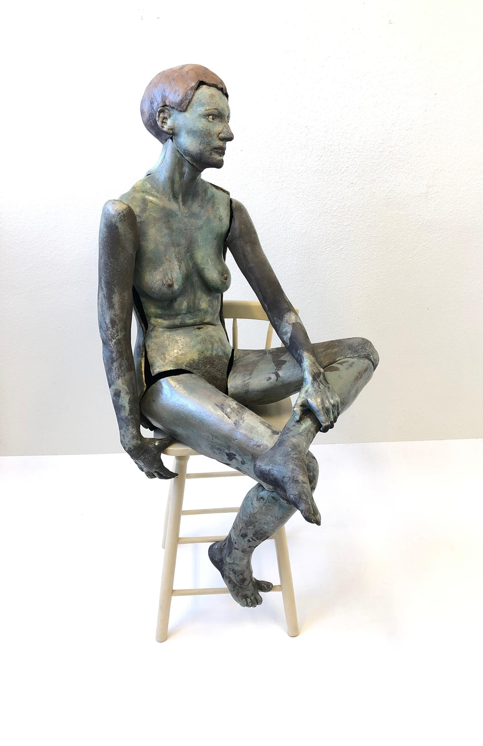 Sculpture féminine en céramique grandeur nature d'Eva Stettner en vente 1