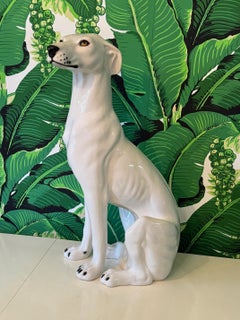 Life Size Ceramic Greyhound Dog Statue