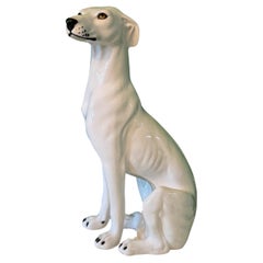 Life Size Ceramic Greyhound Dog Statue