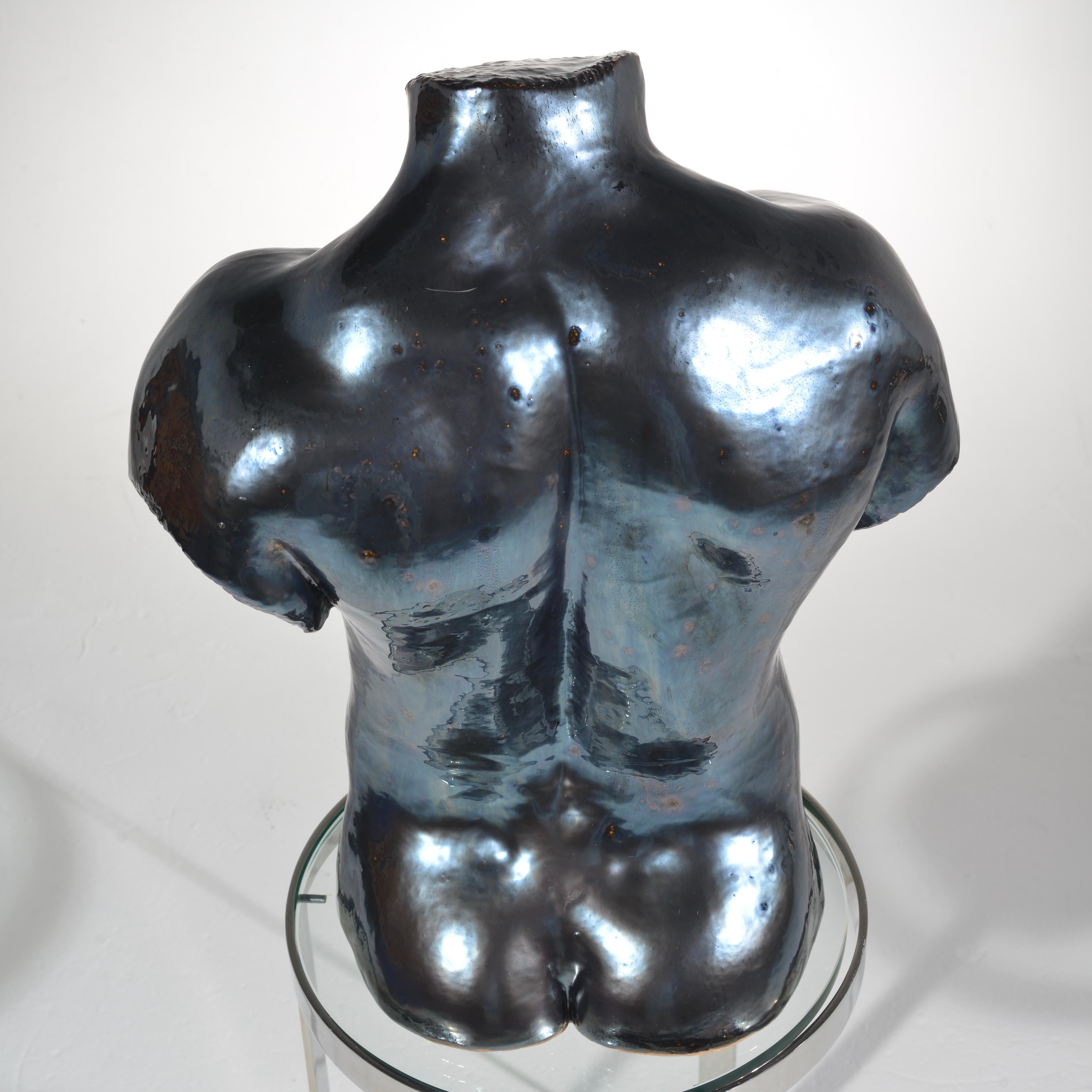 Life Size Ceramic Male Bust by Artist S Porter, circa 1985 7