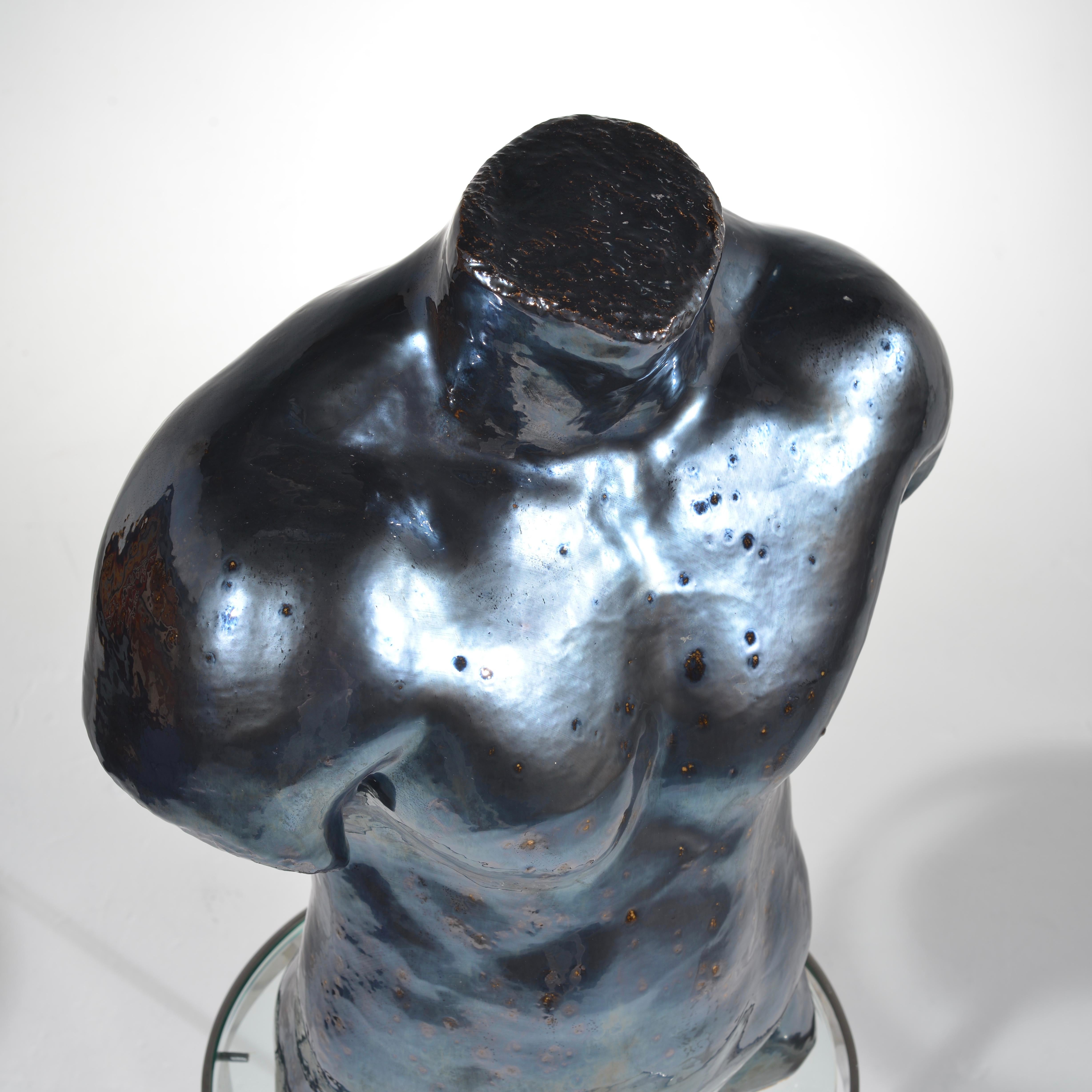 Life Size Ceramic Male Bust by Artist S Porter, circa 1985 10