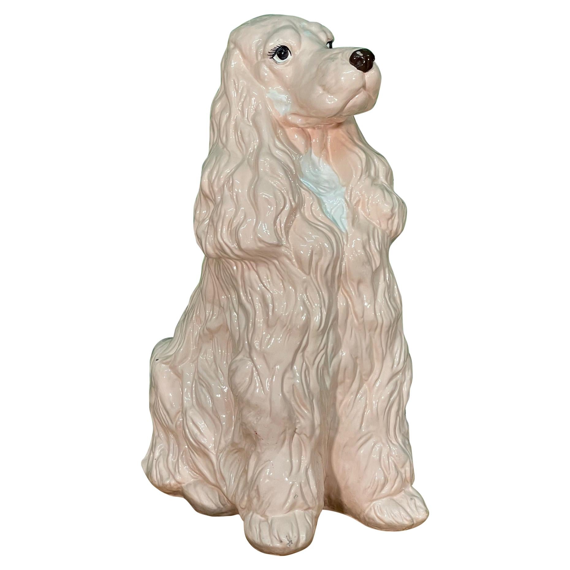 Life Size Ceramic Spaniel Dog Statue