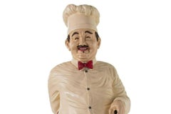 Life-Size Chef with Menu Board Statue
