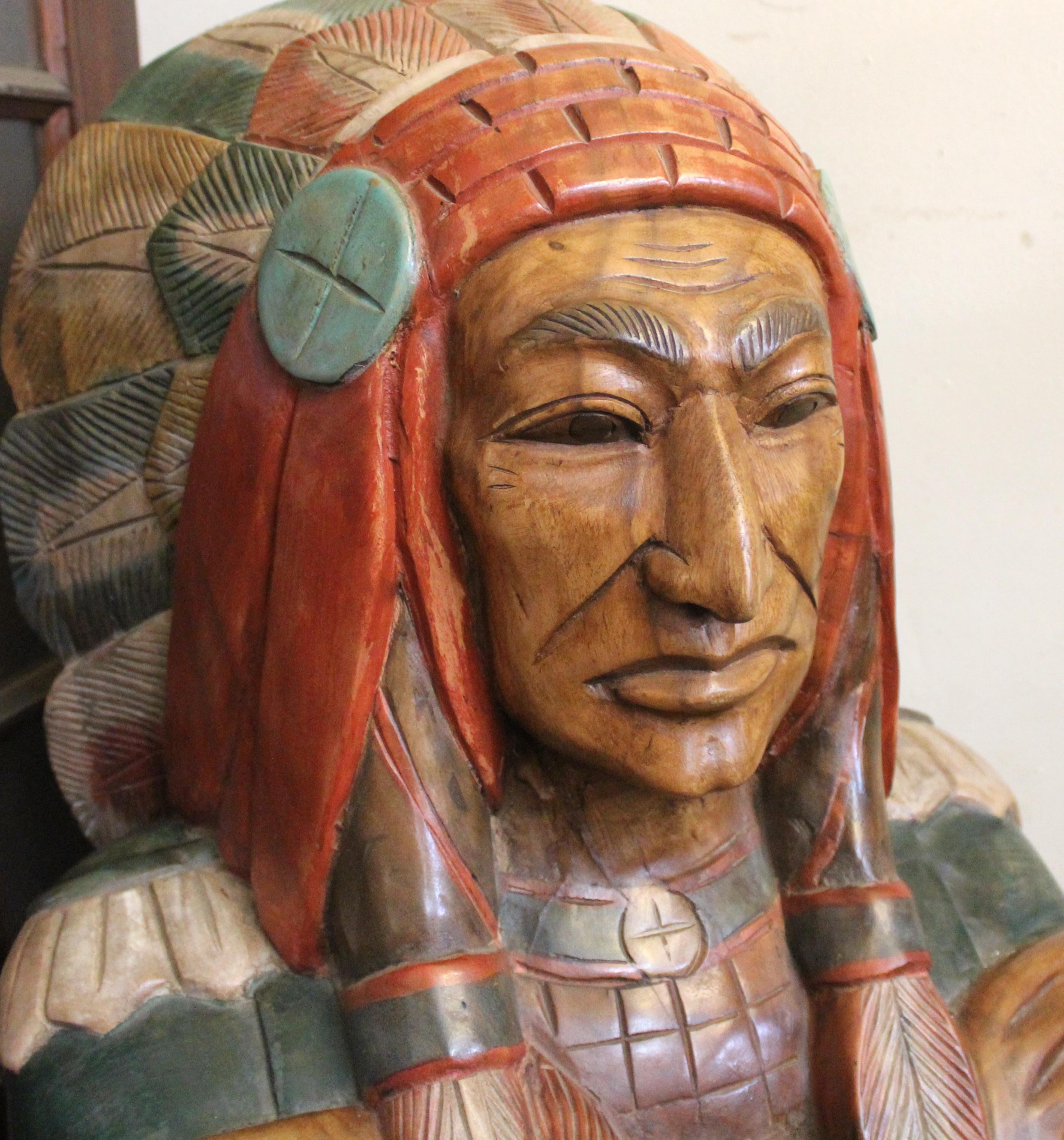 Zigarrenladen in Lebensgröße Indianer im Angebot 2