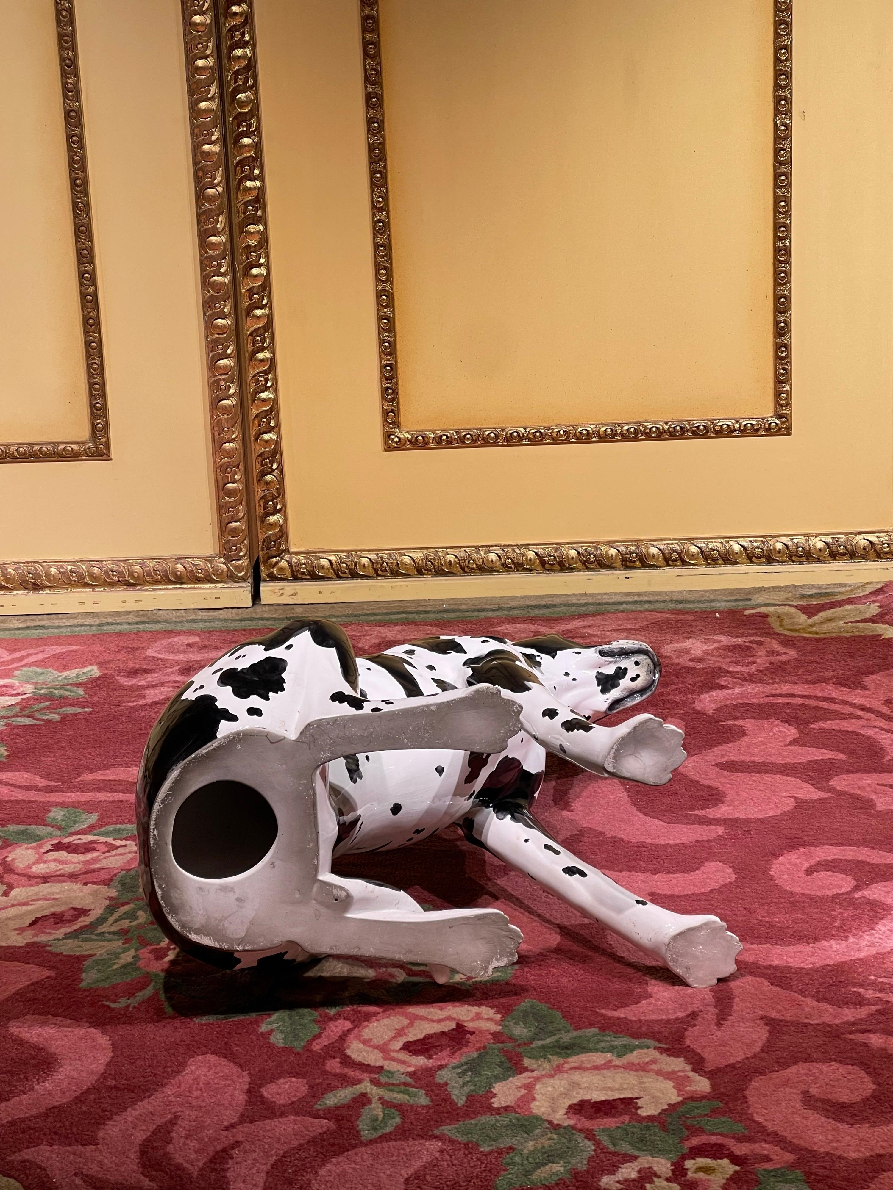 Life Size Harlequin Great Dane Dog, Ceramic, 20th Century 5