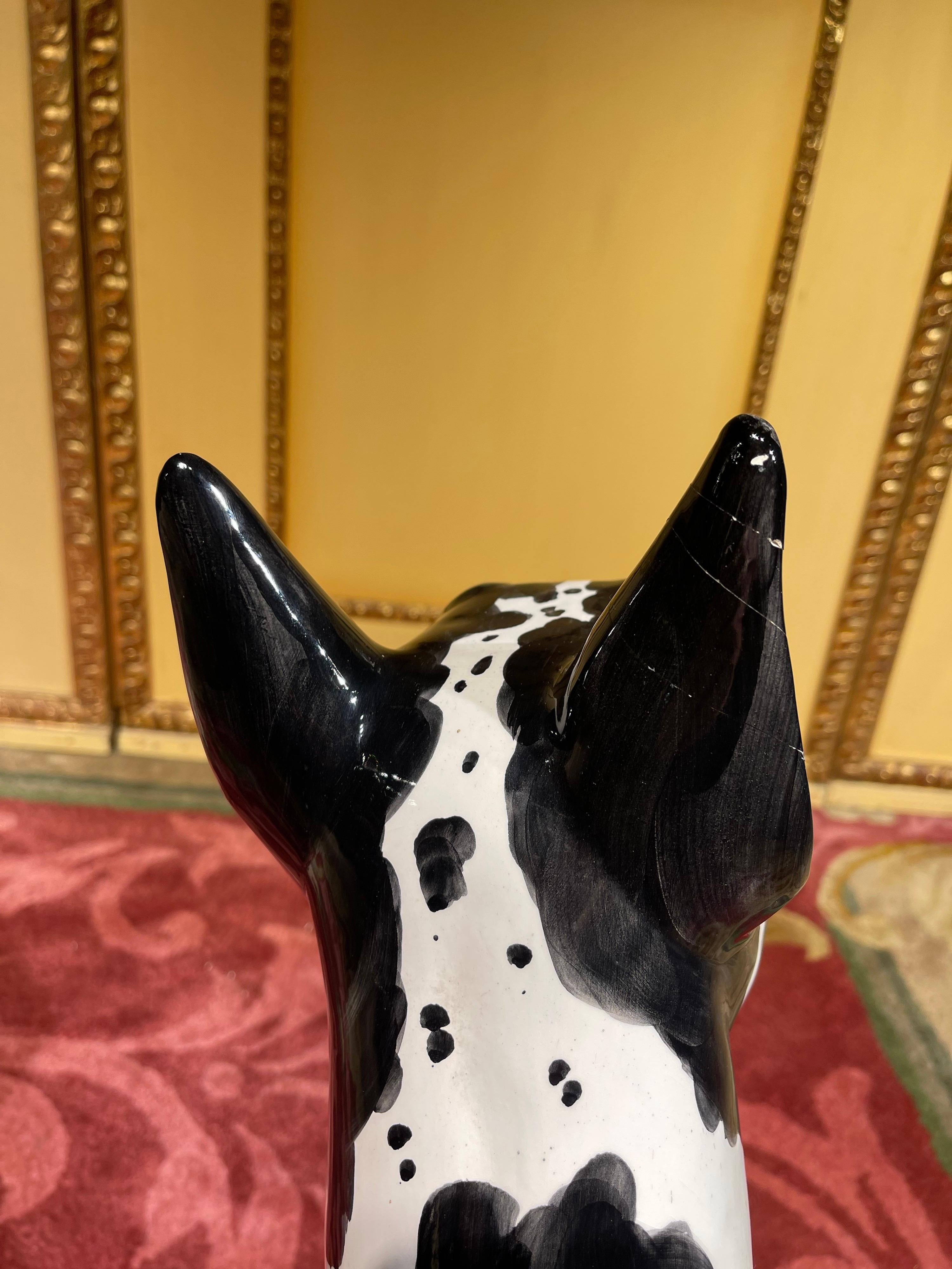 Life Size Harlequin Great Dane Dog, Ceramic, 20th Century 6