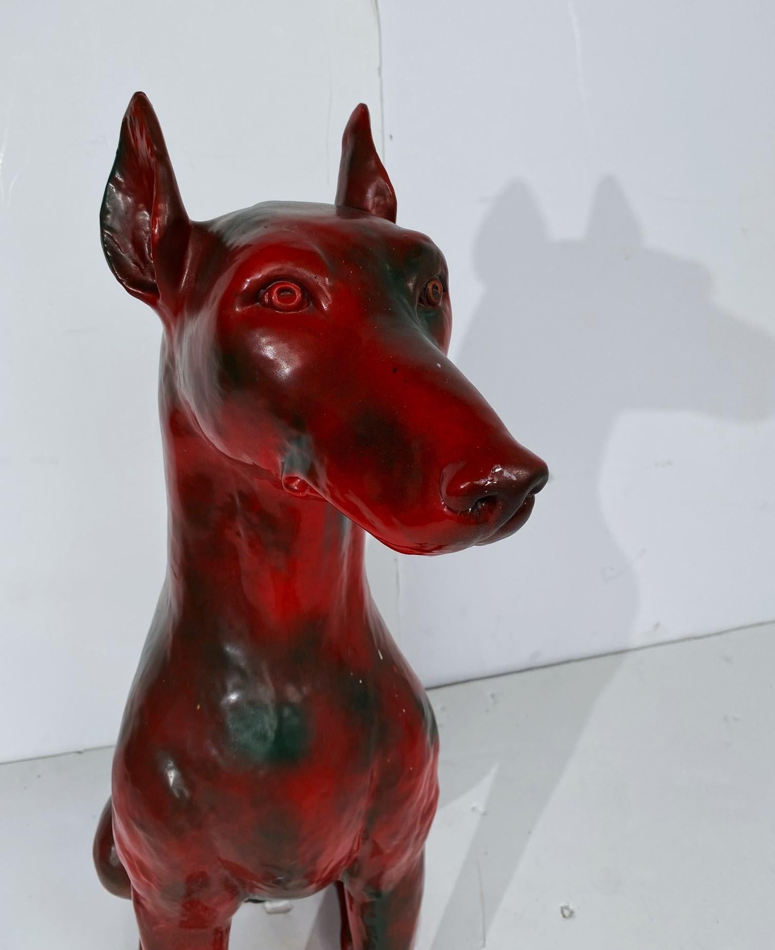 Life Size Doberman Dated 1977 In Good Condition For Sale In Pomona, CA