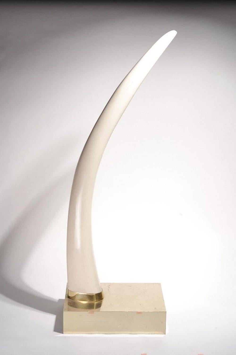 Life-Size Faux Elephant Tusk Sculpture For Sale 4