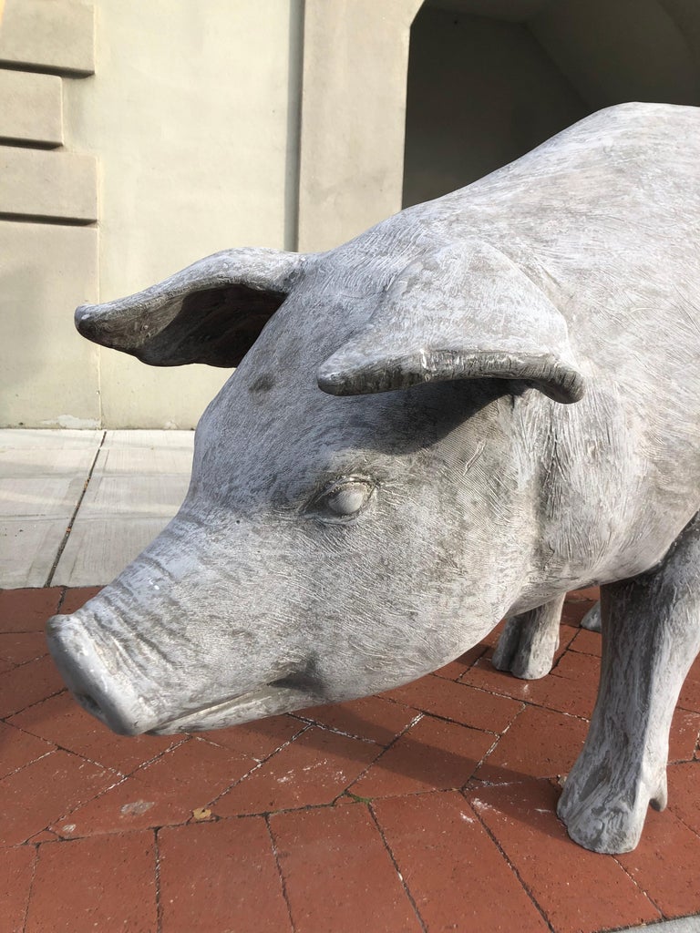 Life Size Fiberglass Pig For Sale at 1stDibs