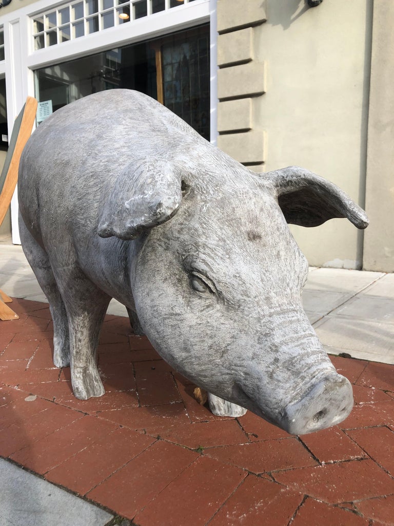 Life Size Fiberglass Pig For Sale at 1stDibs life size pig statue for