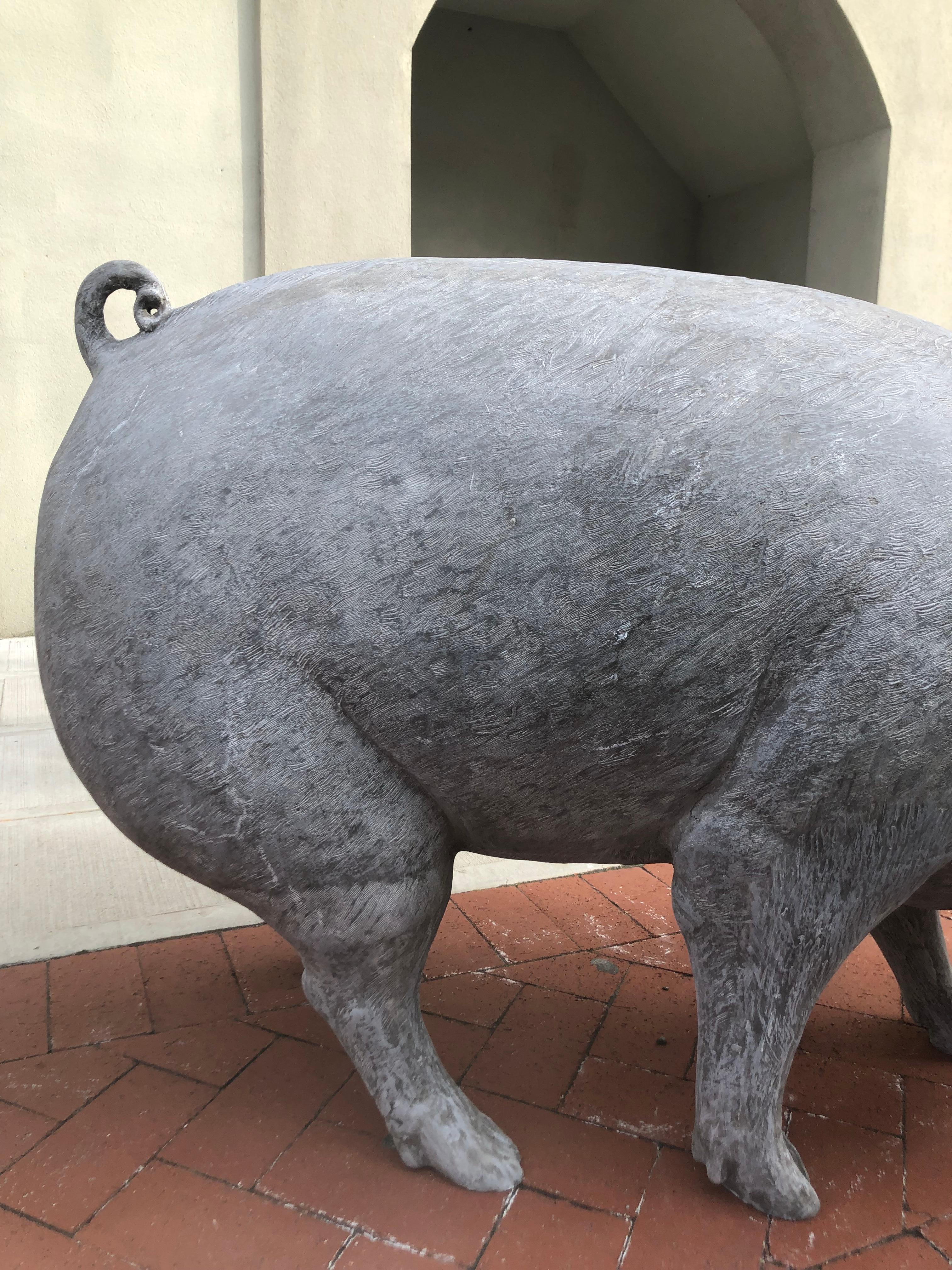 Life Size Fiberglass Pig In New Condition For Sale In Stamford, CT