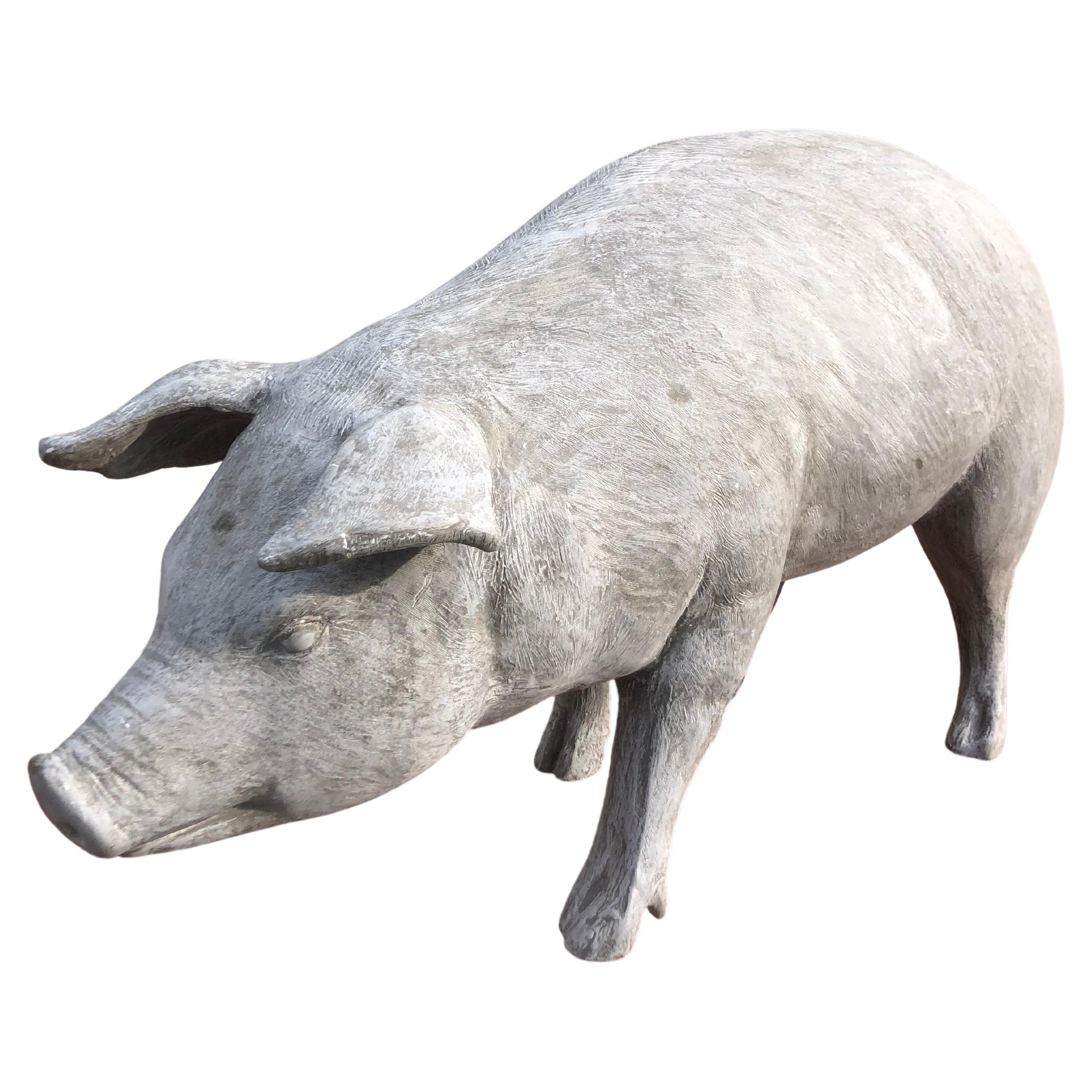 Life Size Fiberglass Pig