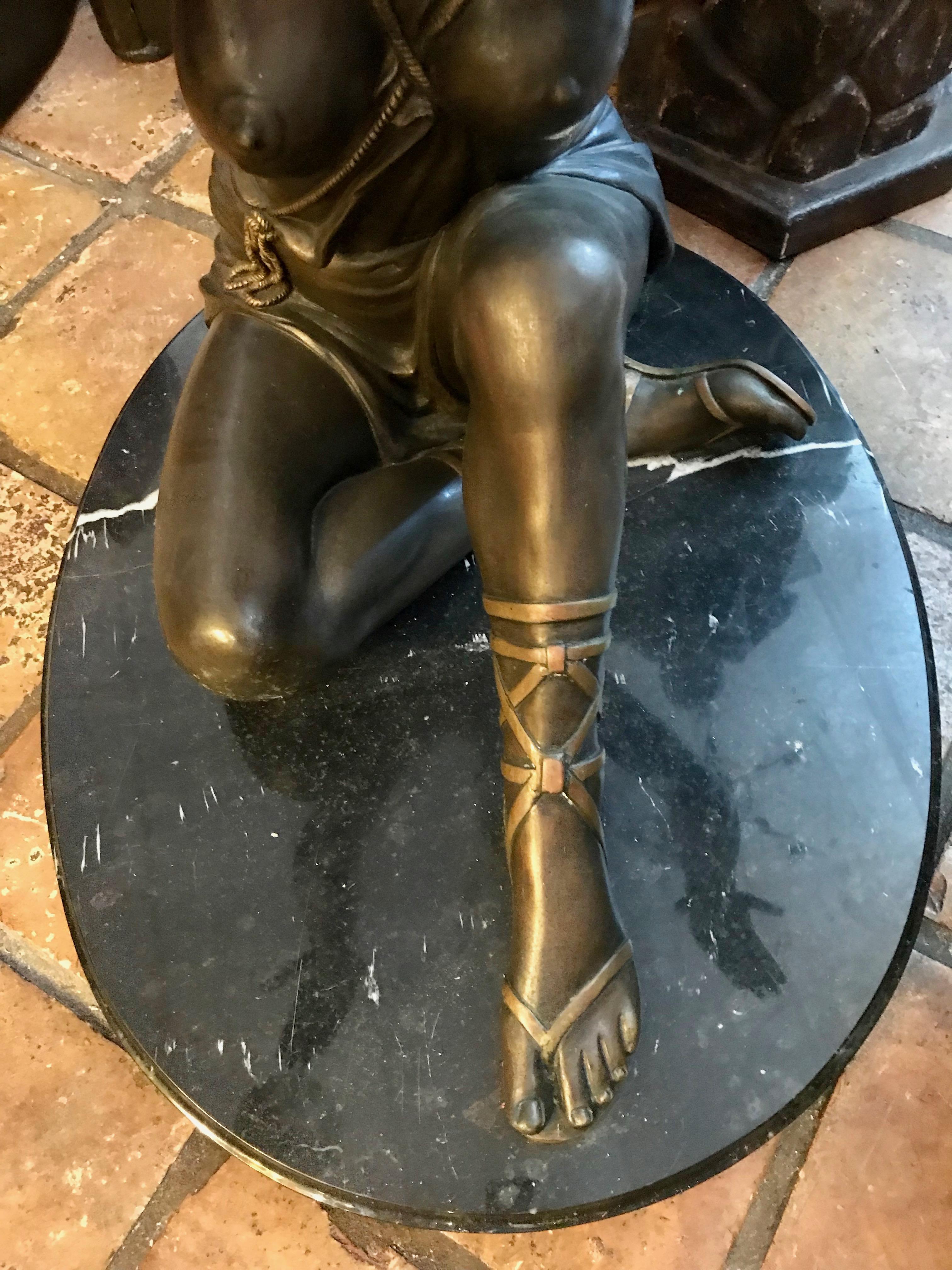 Life Size Figural Bronze Center Table Base For Sale 9