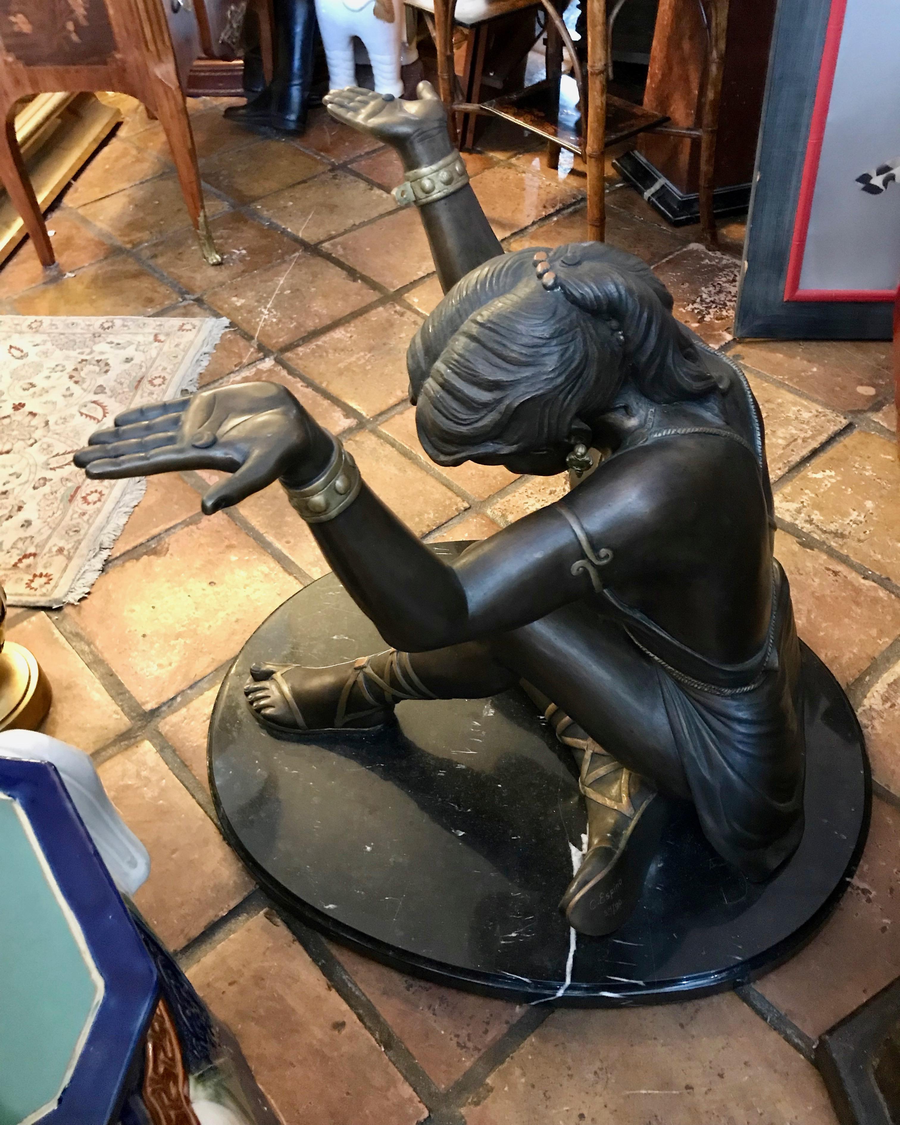 Life Size Figural Bronze Center Table Base For Sale 11