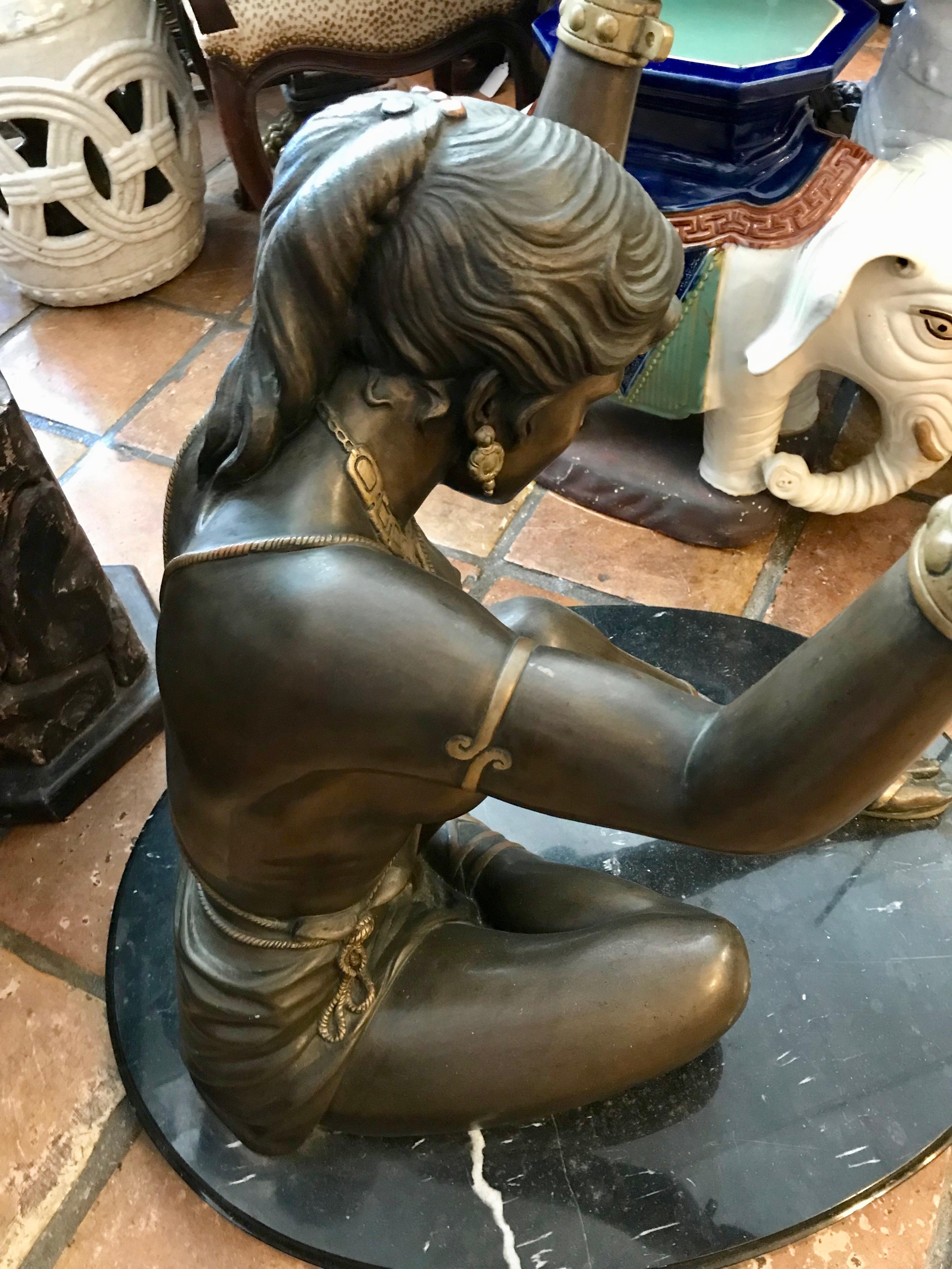 Life Size Figural Bronze Center Table Base For Sale 1