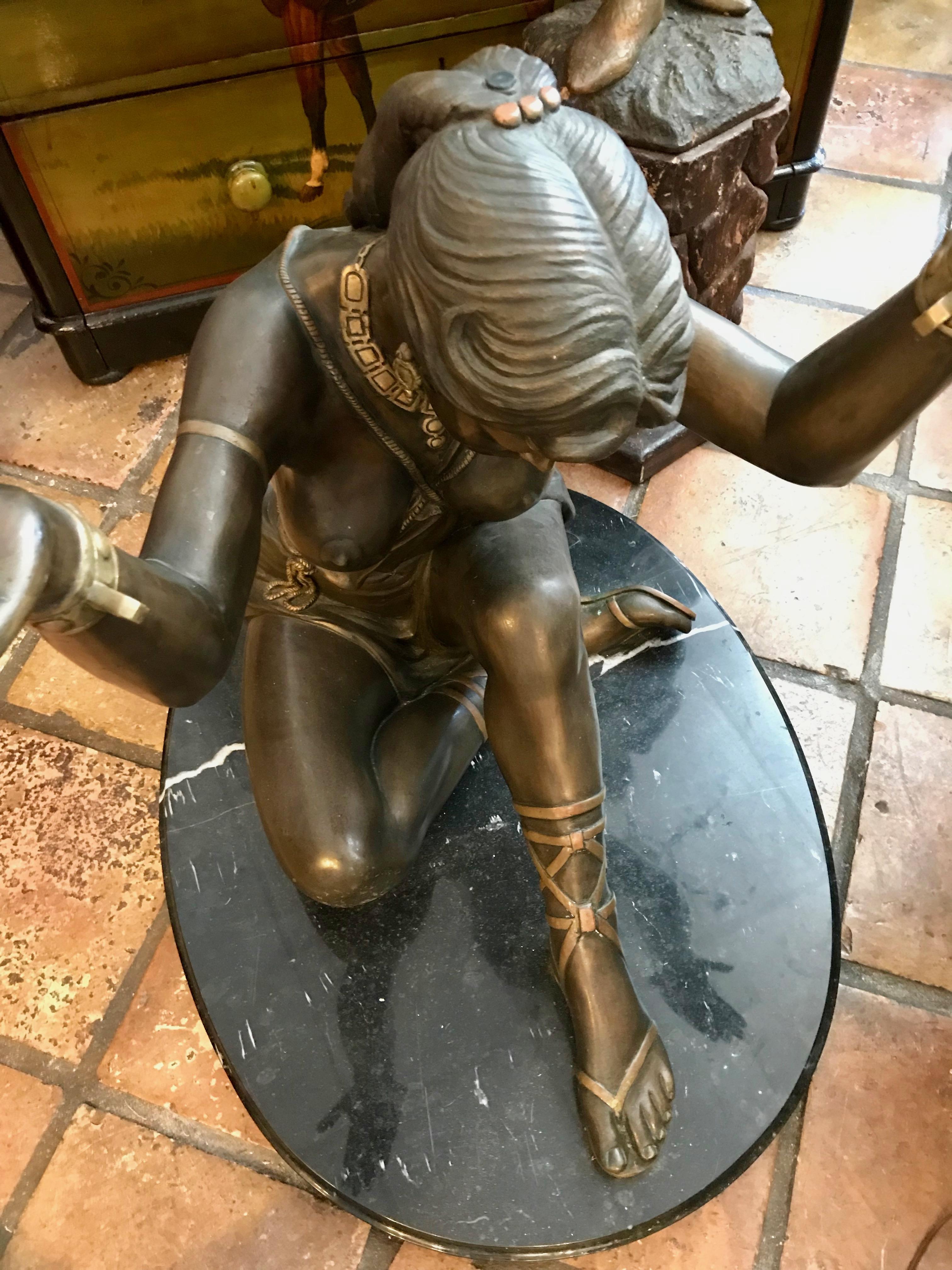 Life Size Figural Bronze Center Table Base For Sale 3