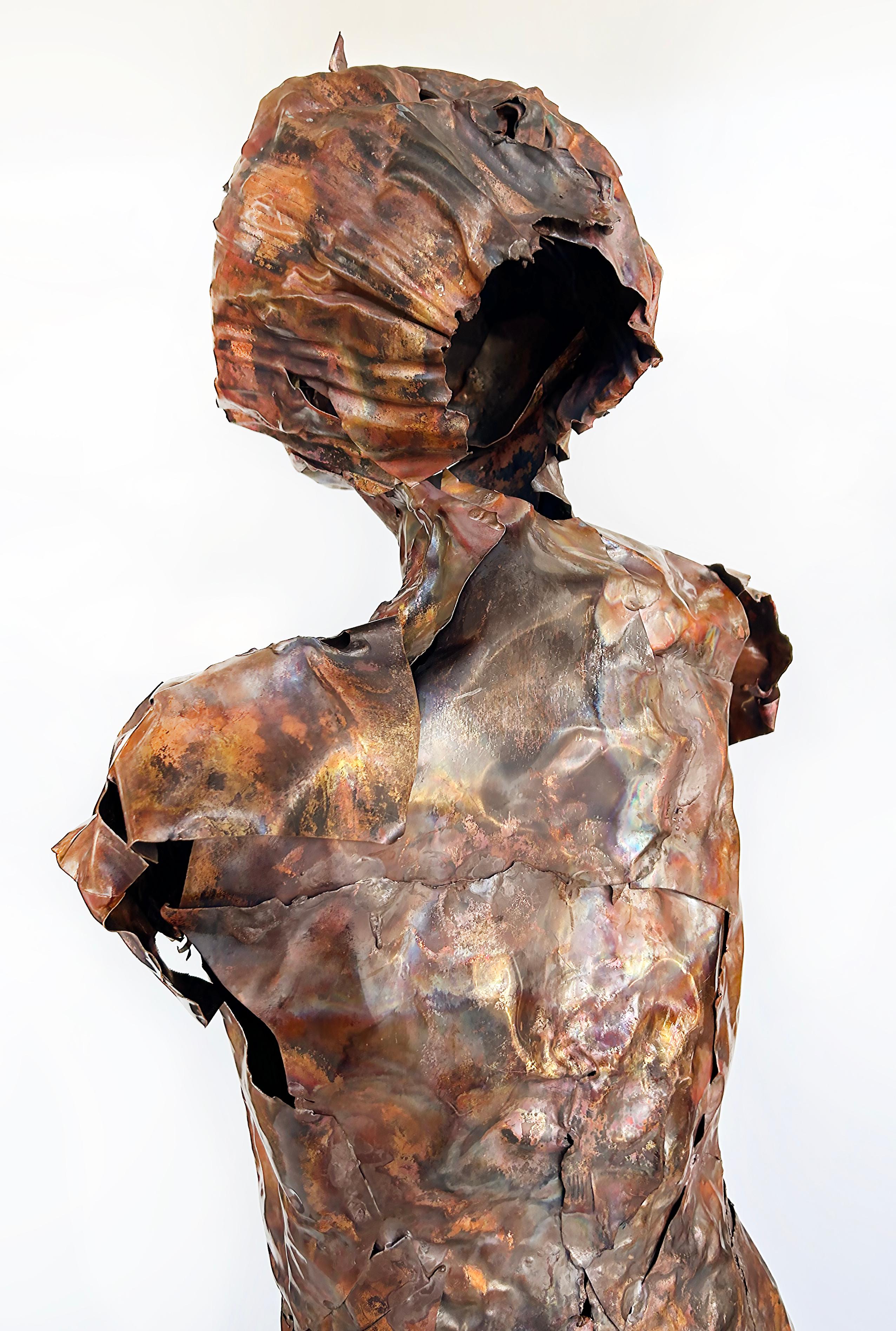 Life-Size Figurative Copper Statue Sculpture by Davis Murphy In New Condition In Miami, FL
