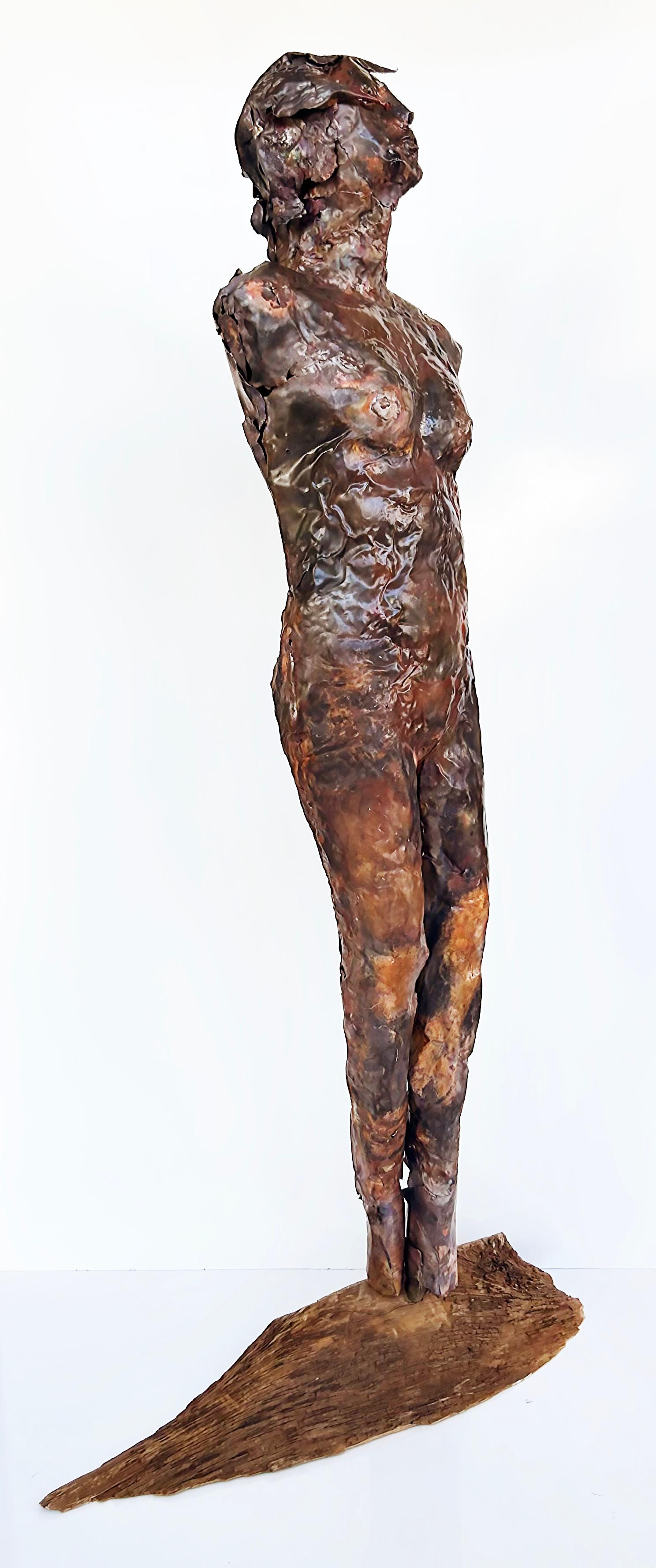 Contemporary Life-Size Figurative Copper Statue Sculpture by Davis Murphy