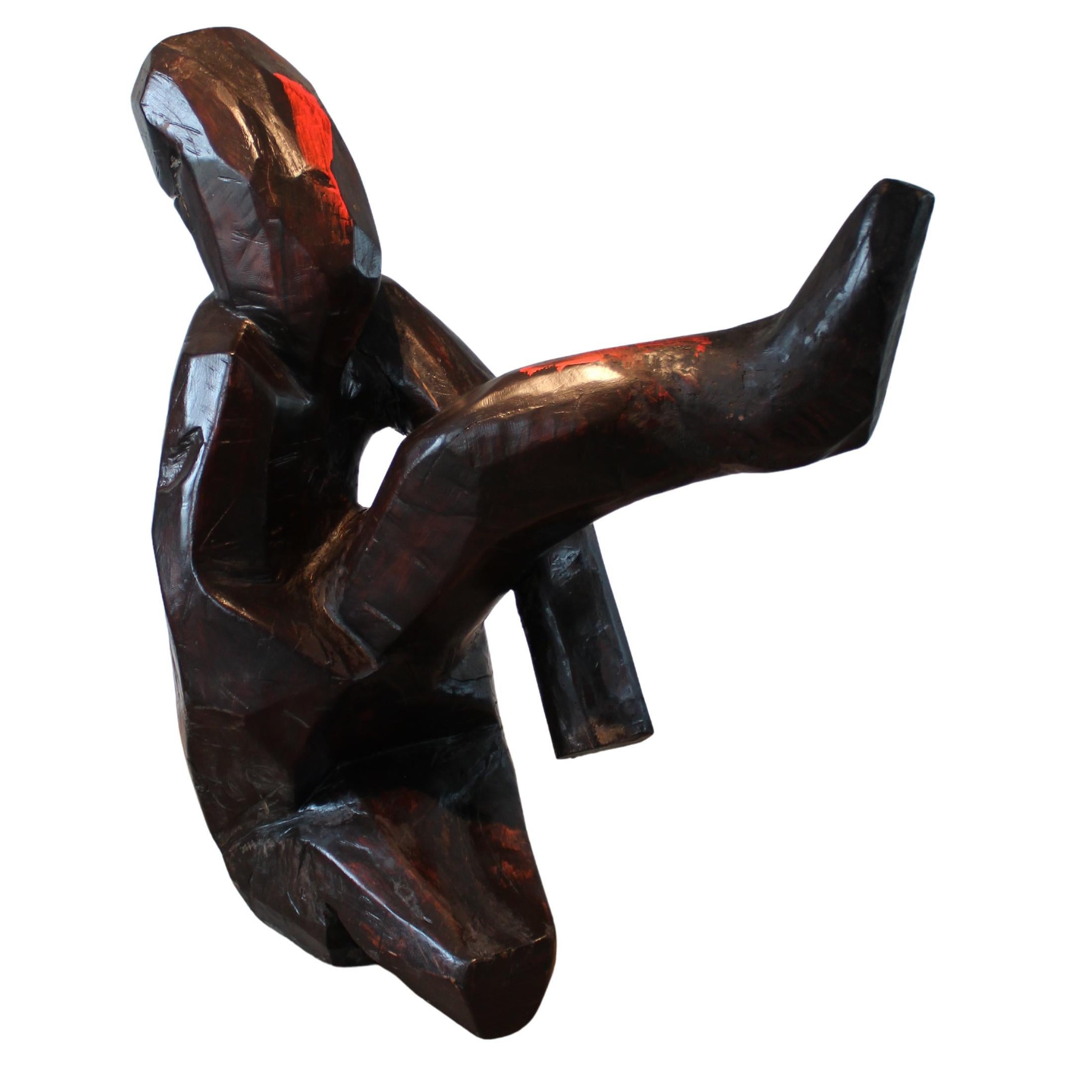 Scultura figurativa a grandezza naturale dello scultore belga Roland Lavianne