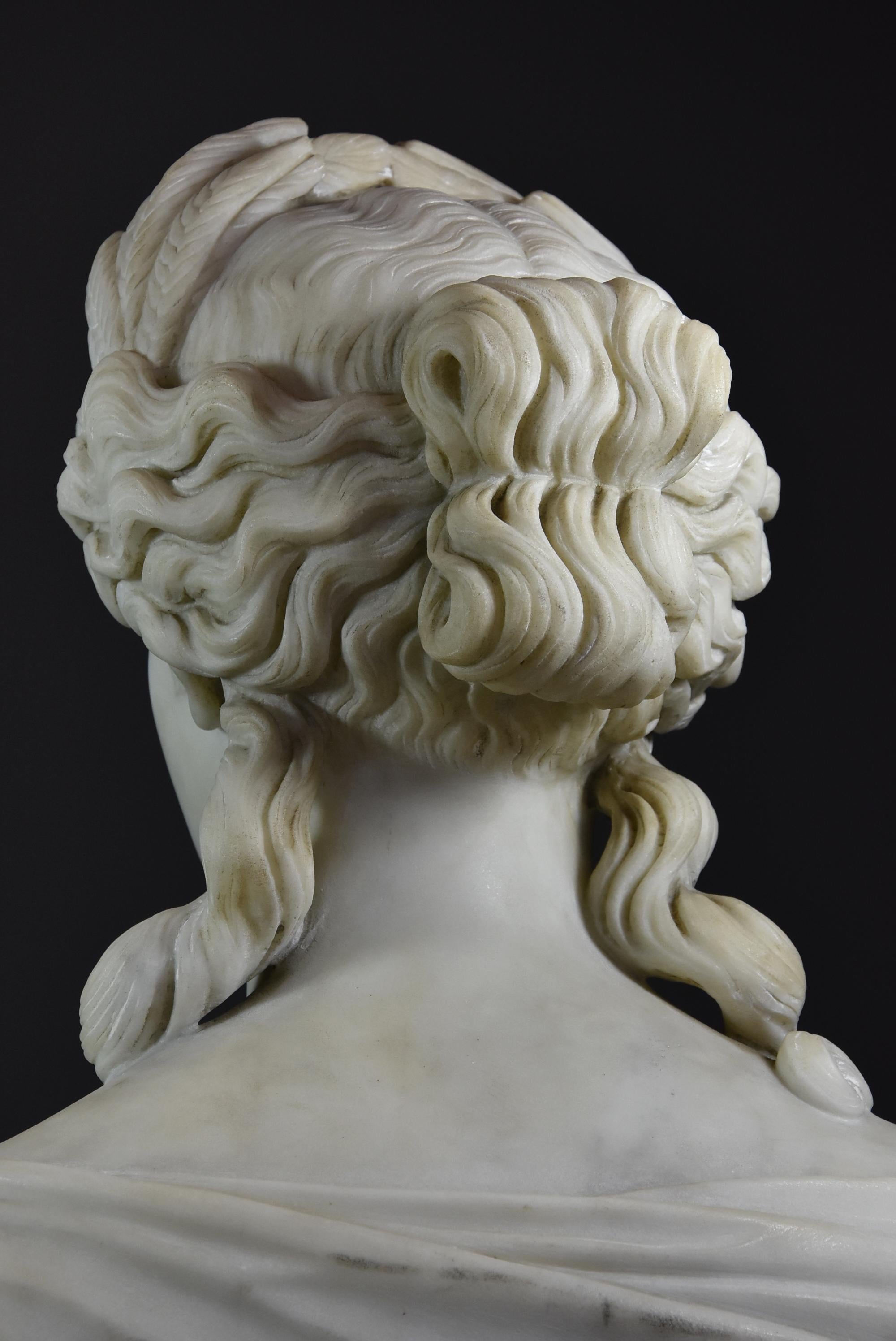 Life-Size Finely Carved Carrara Marble Bust of the Roman Goddess, Ceres 2